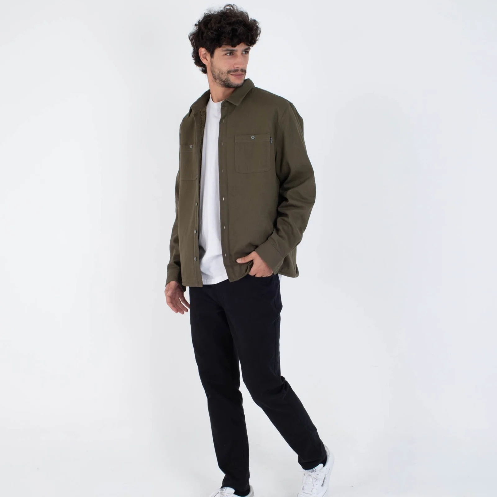 Hurley Mens Union High Pile Jacket Long Sleeve Shirt - Image 3