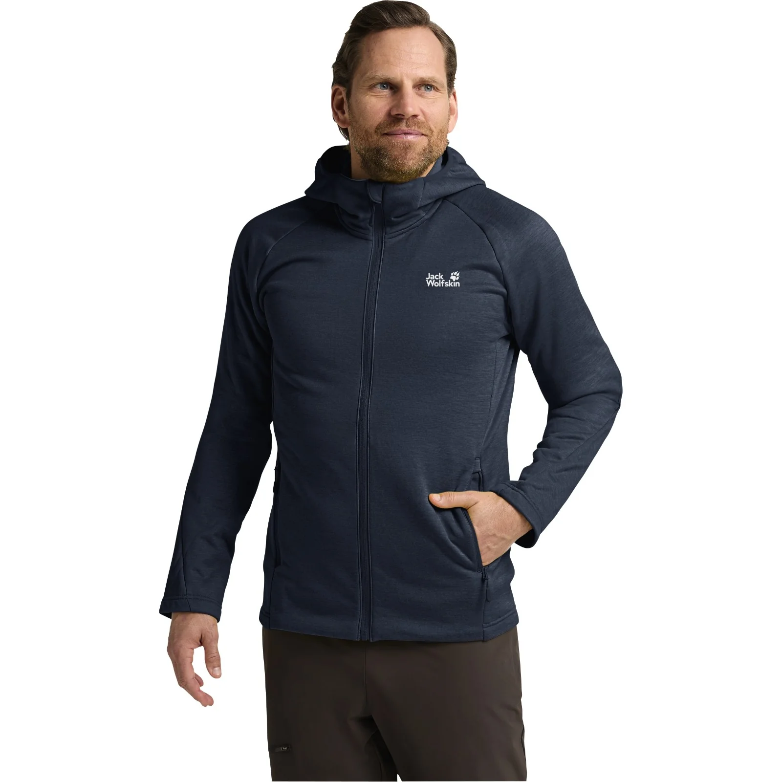 Jack Wolfskin Mens Peak District Hooded Full Zip Fleece - Image 3