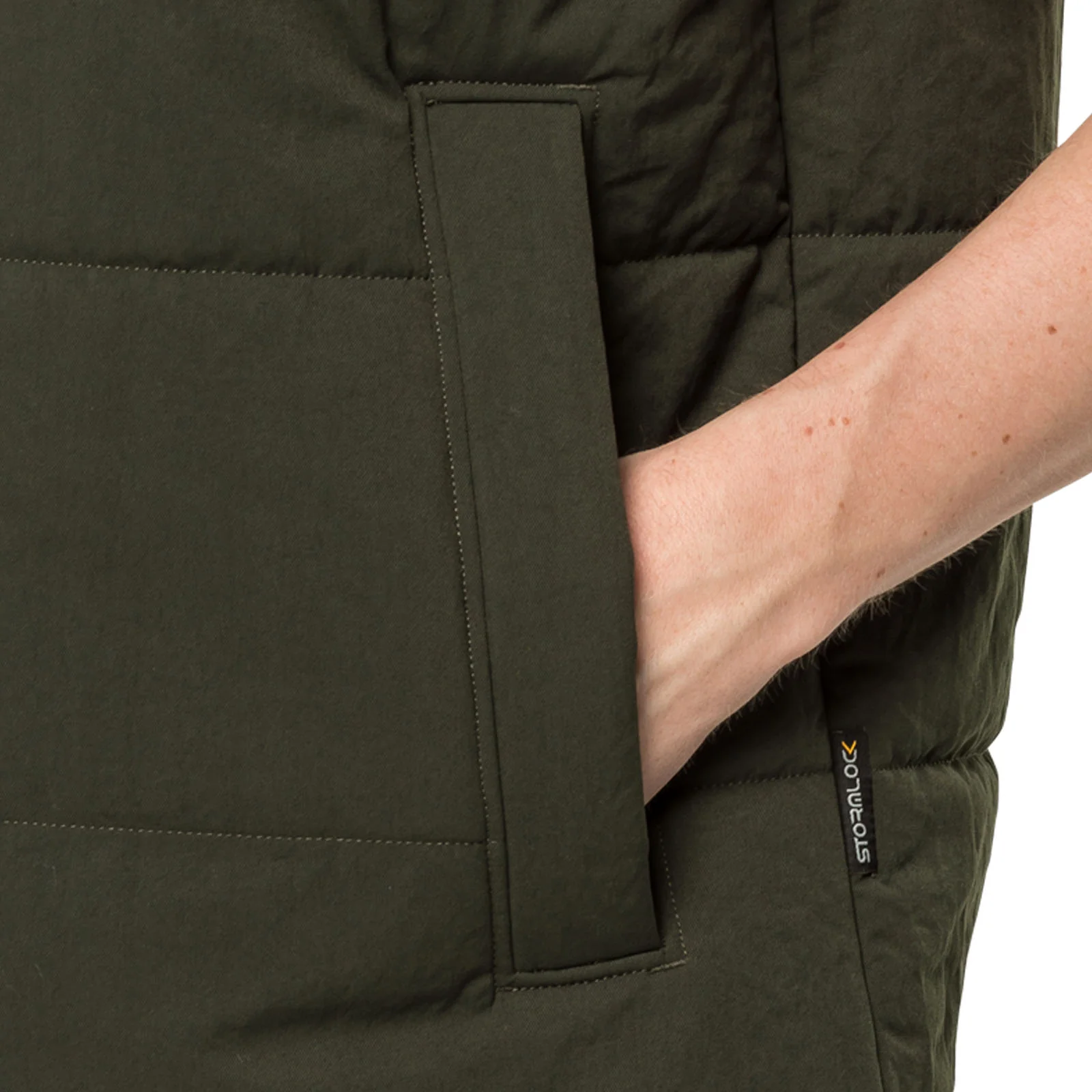 Jack Wolfskin Mens White Frost Windproof Water Repellent Gilet - Green - Image 4