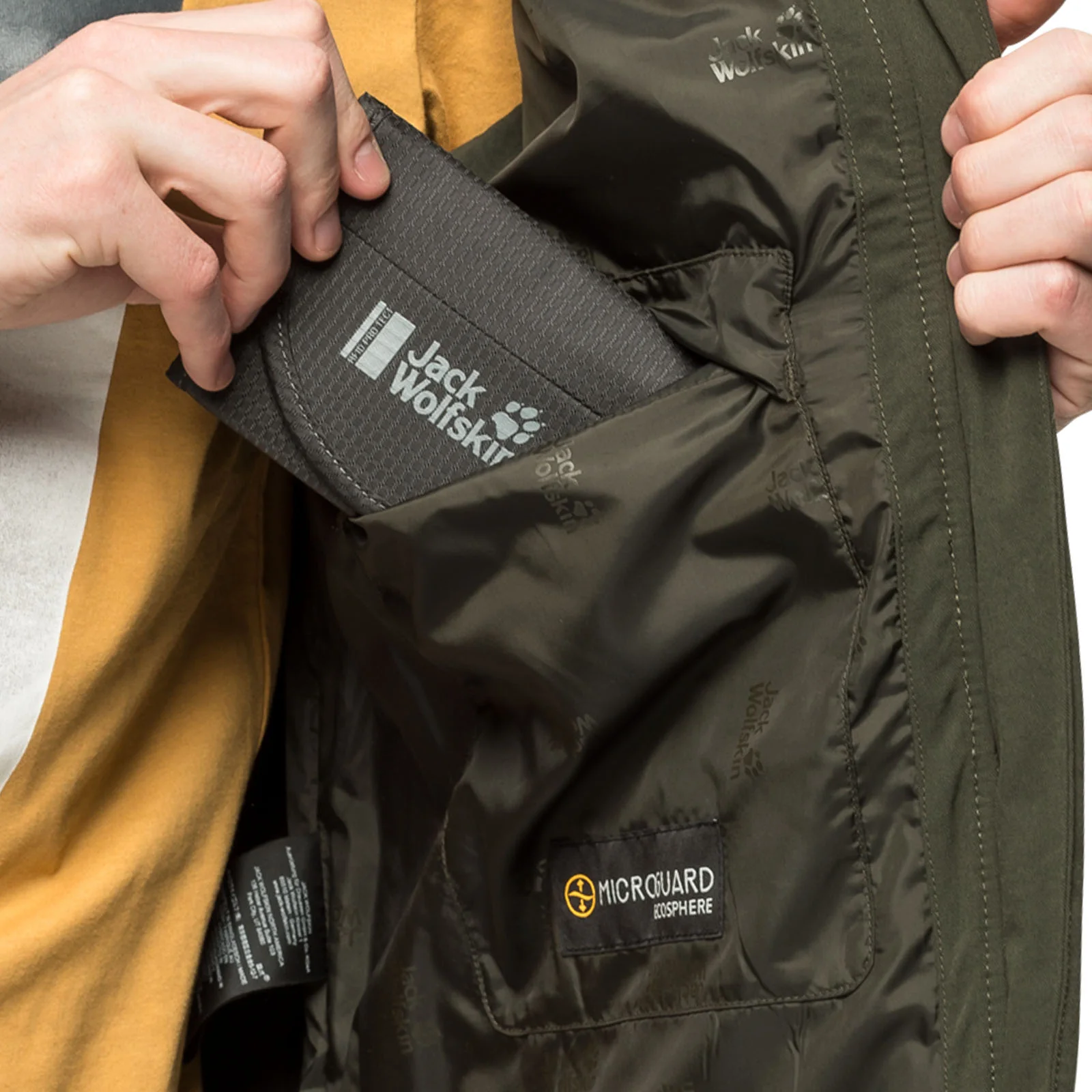Jack Wolfskin Mens White Frost Windproof Water Repellent Gilet - Green - Image 5
