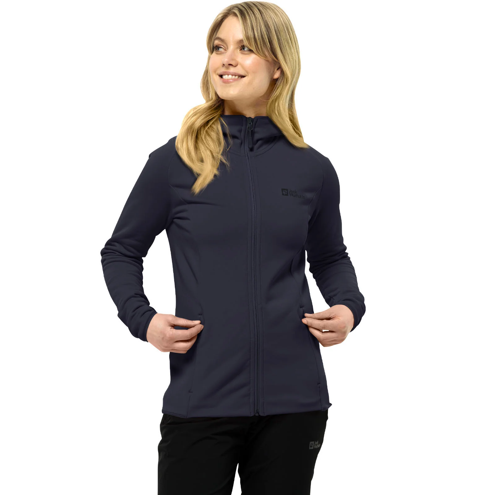 Jack Wolfskin Womens Baiselberg Outdoor Full Zip Hooded Fleece Jacket - Image 2