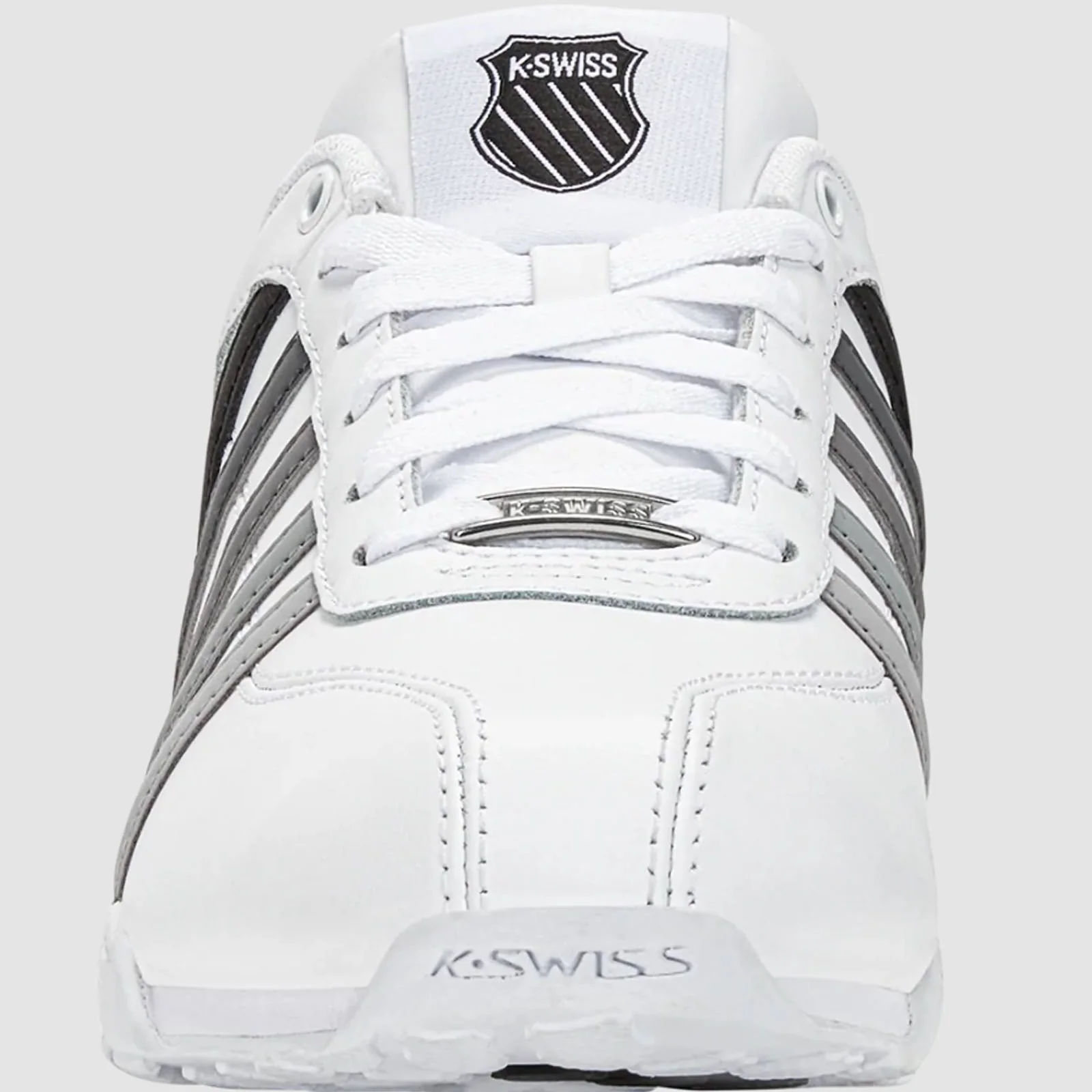 K-Swiss Mens Arvee 1.5 Leather Low Rise Trainers - White/Grey - 10 UK - Image 5