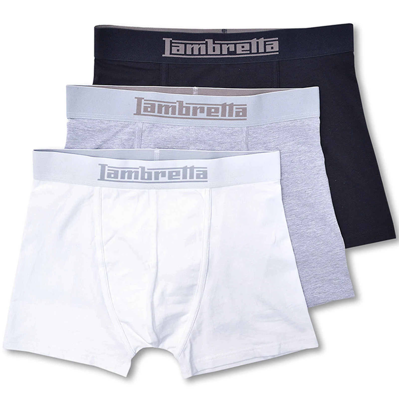 Lambretta Mens 3 Pack Classic Elasticated Boxer Shorts Multi