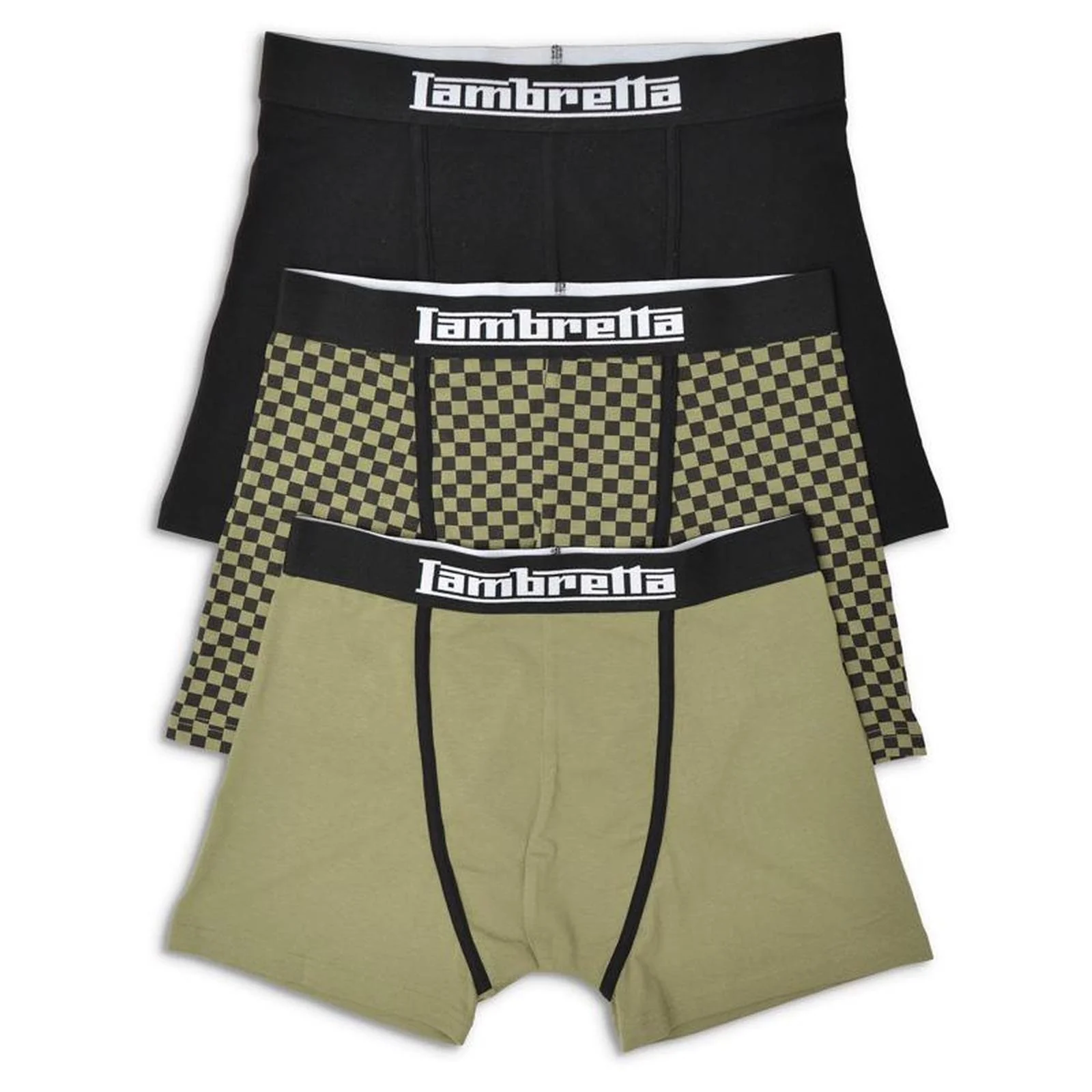 Lambretta Mens 3 Pack Multi Elasticated Boxer Shorts - Navy - Image 2