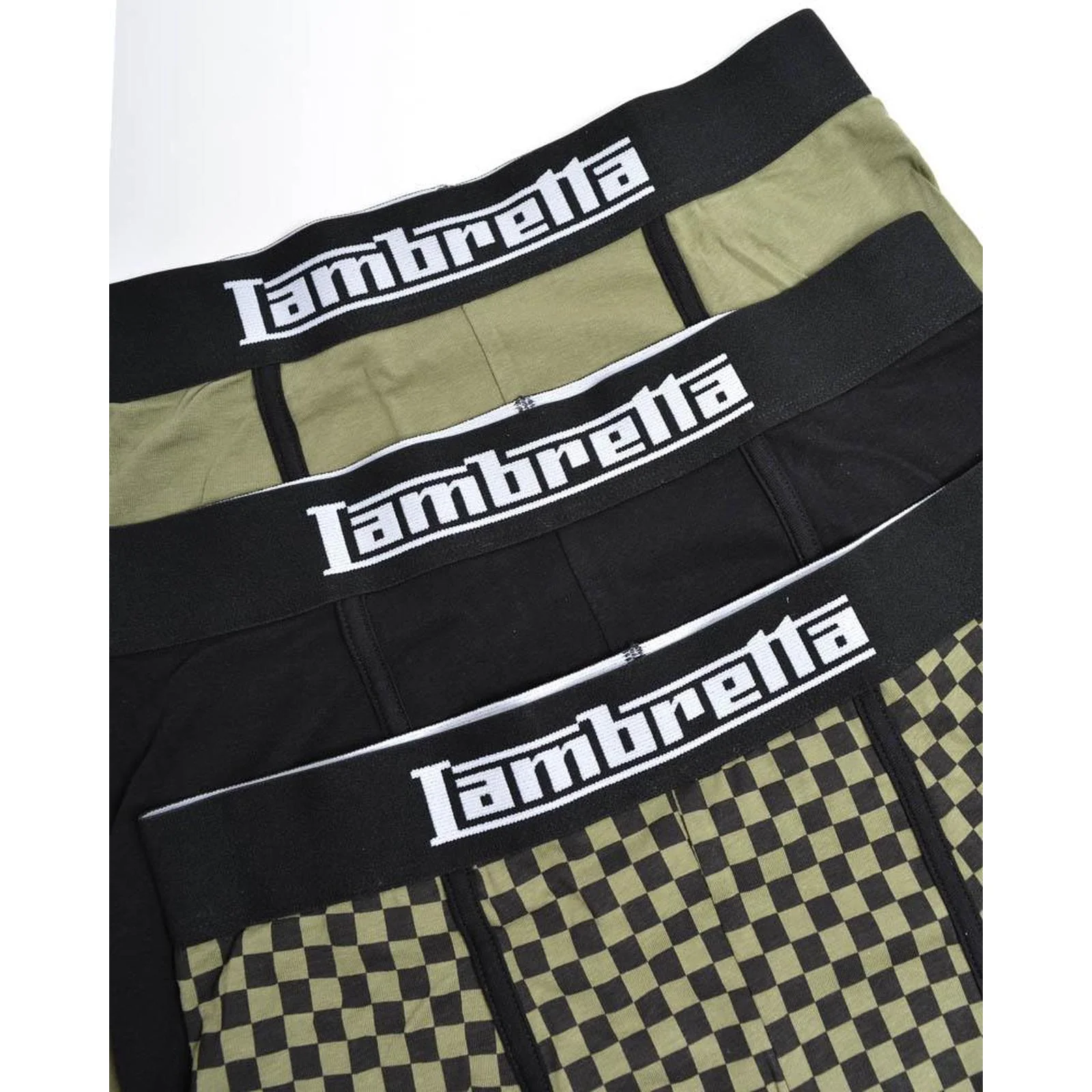 Lambretta Mens 3 Pack Multi Elasticated Boxer Shorts - Navy - Image 3