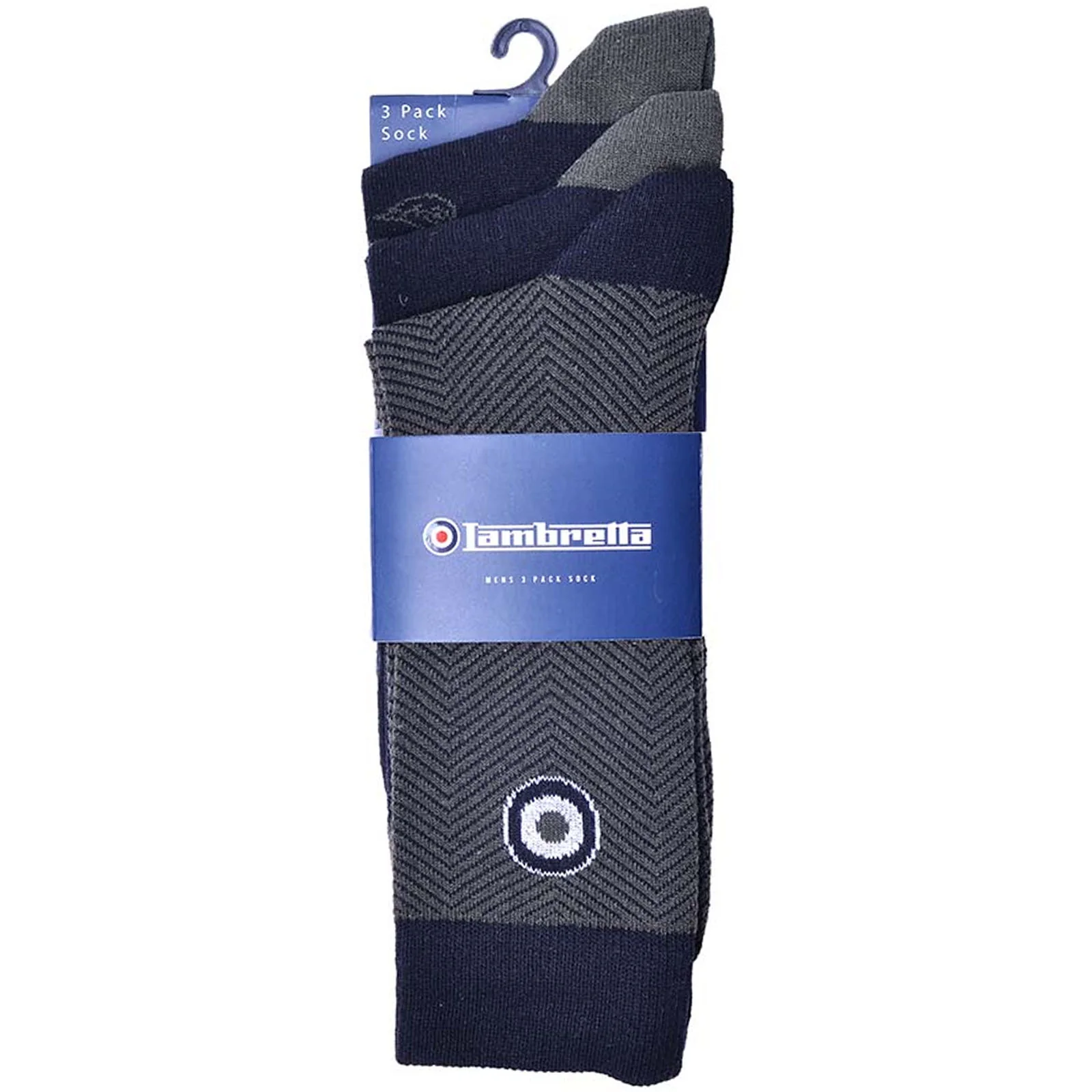 Lambretta Mens 3 Pack Paisley Patterned Crew Length Socks - Black Khaki 6-11 UK - Image 2