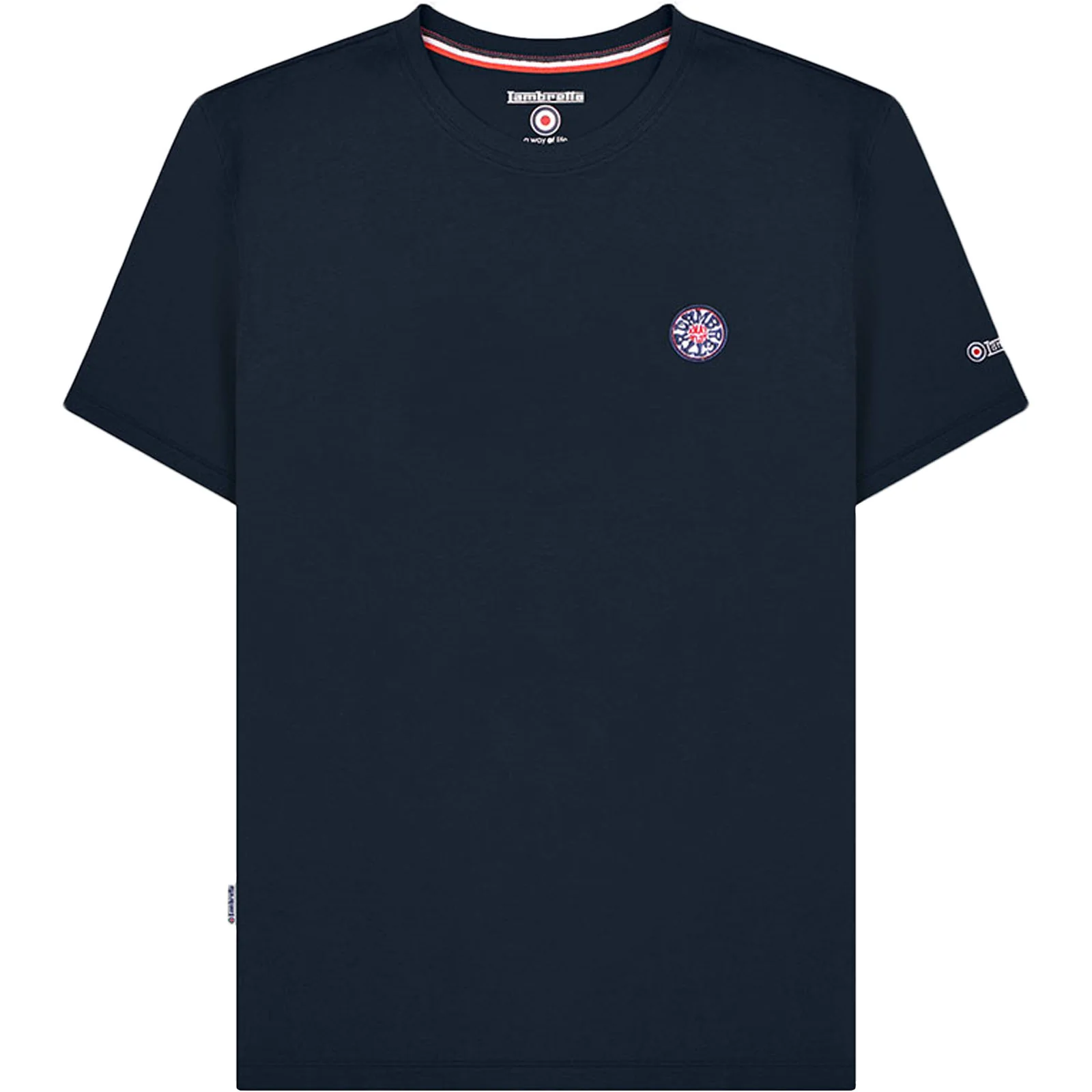 Lambretta Mens Badge Logo Short Sleeve Crew Neck Cotton T-Shirt - Image 3