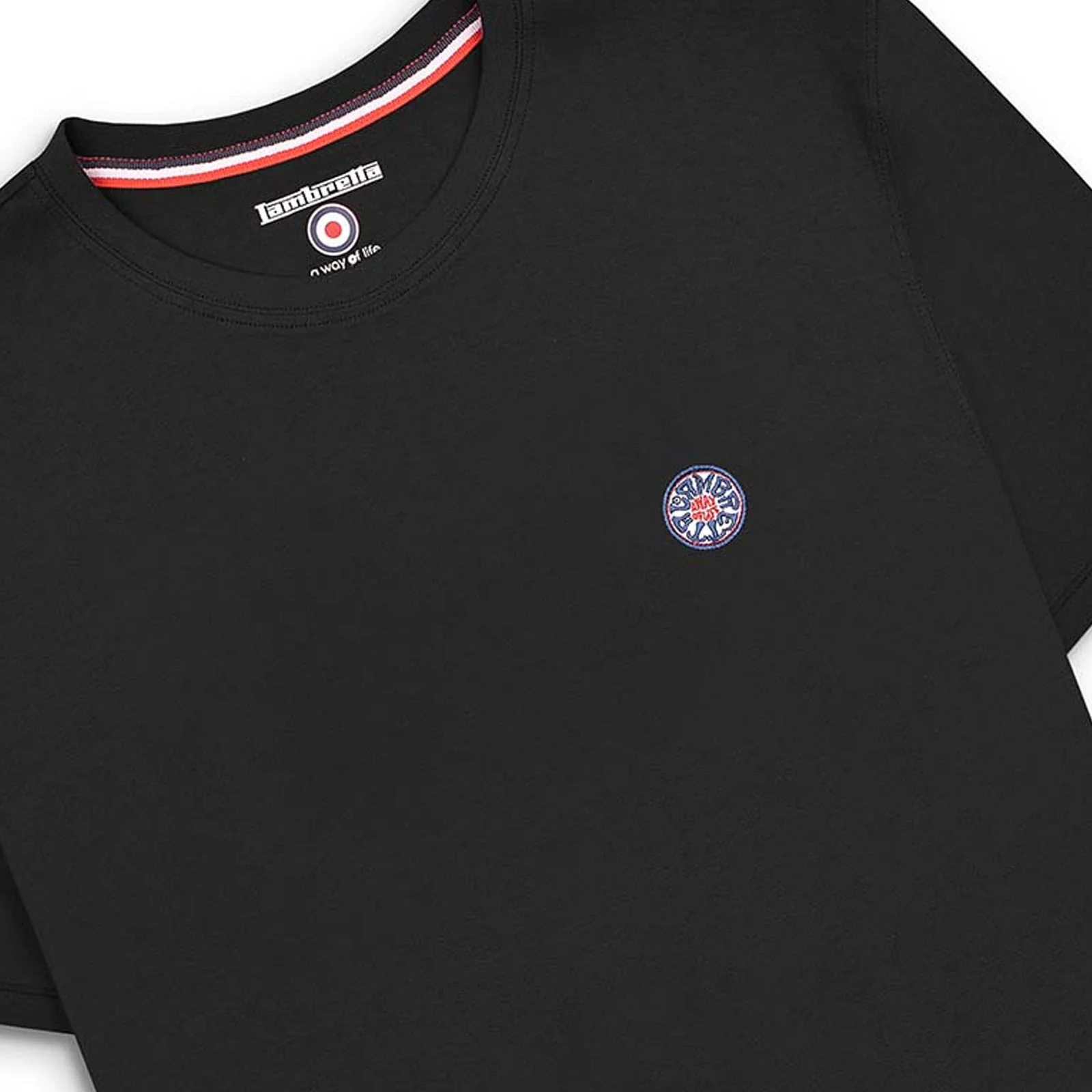 Lambretta Mens Badge Logo Short Sleeve Crew Neck Cotton T-Shirt - Image 6