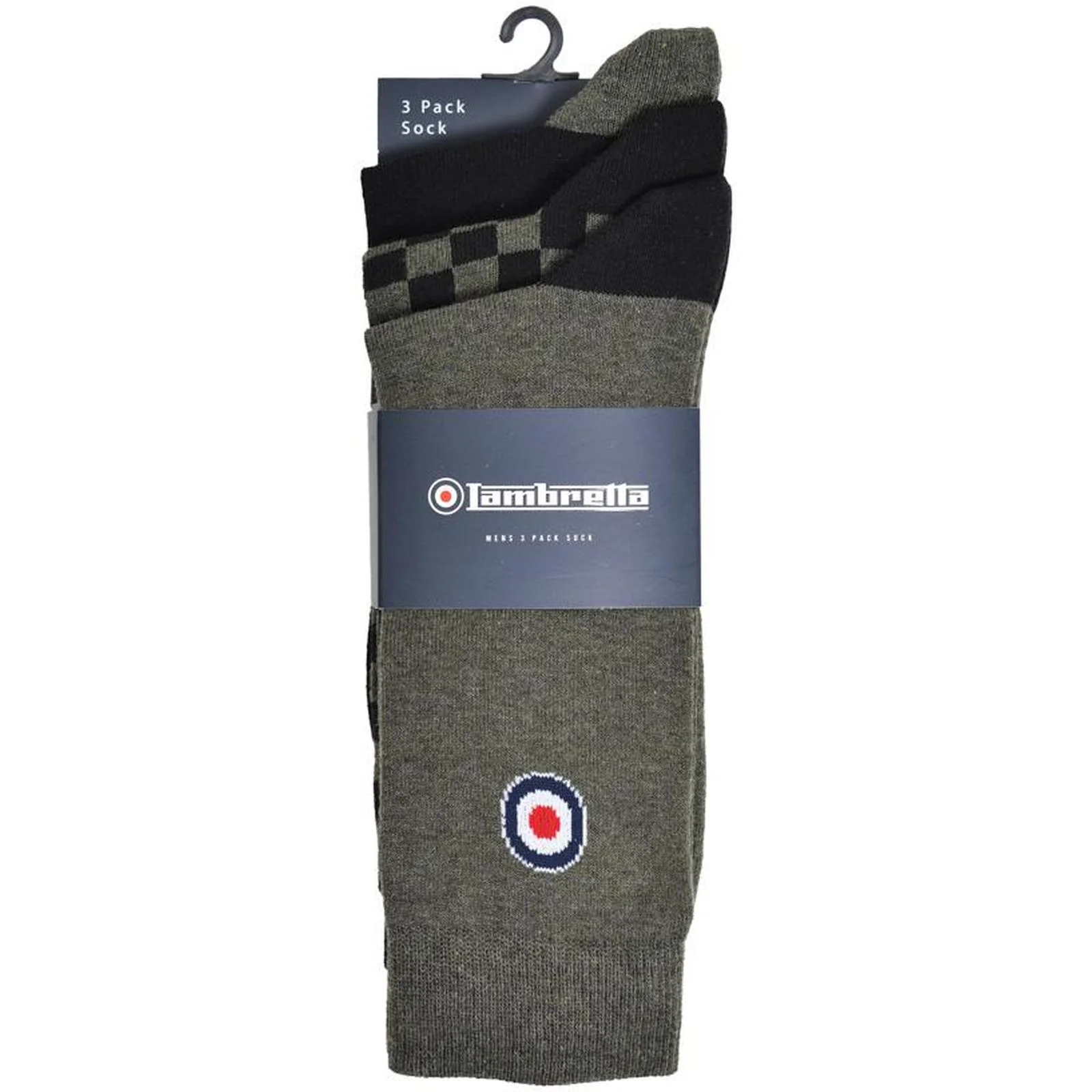 Lambretta Mens Checker 3 Pack Crew Socks - Image 3