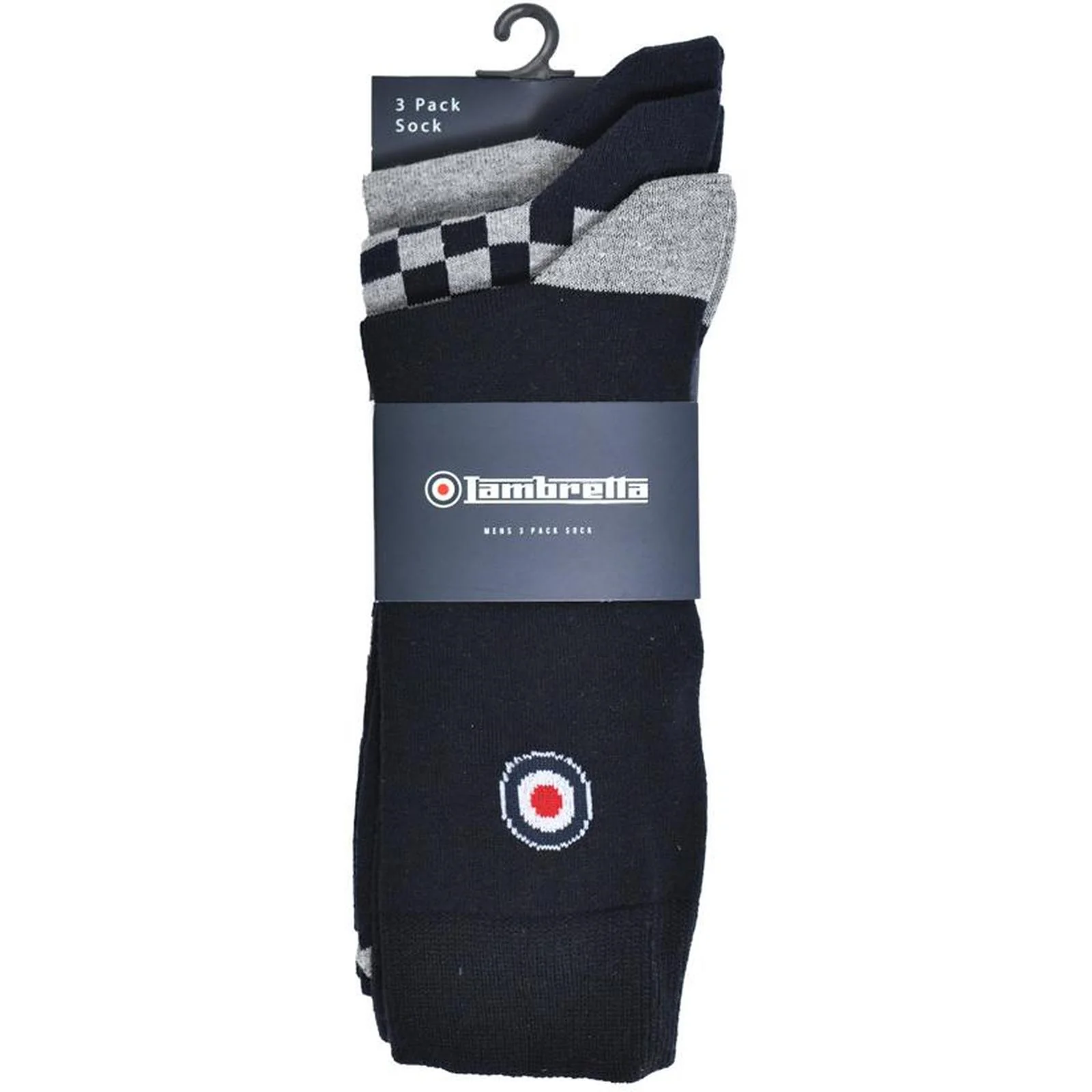 Lambretta Mens Checker 3 Pack Crew Socks - Image 3