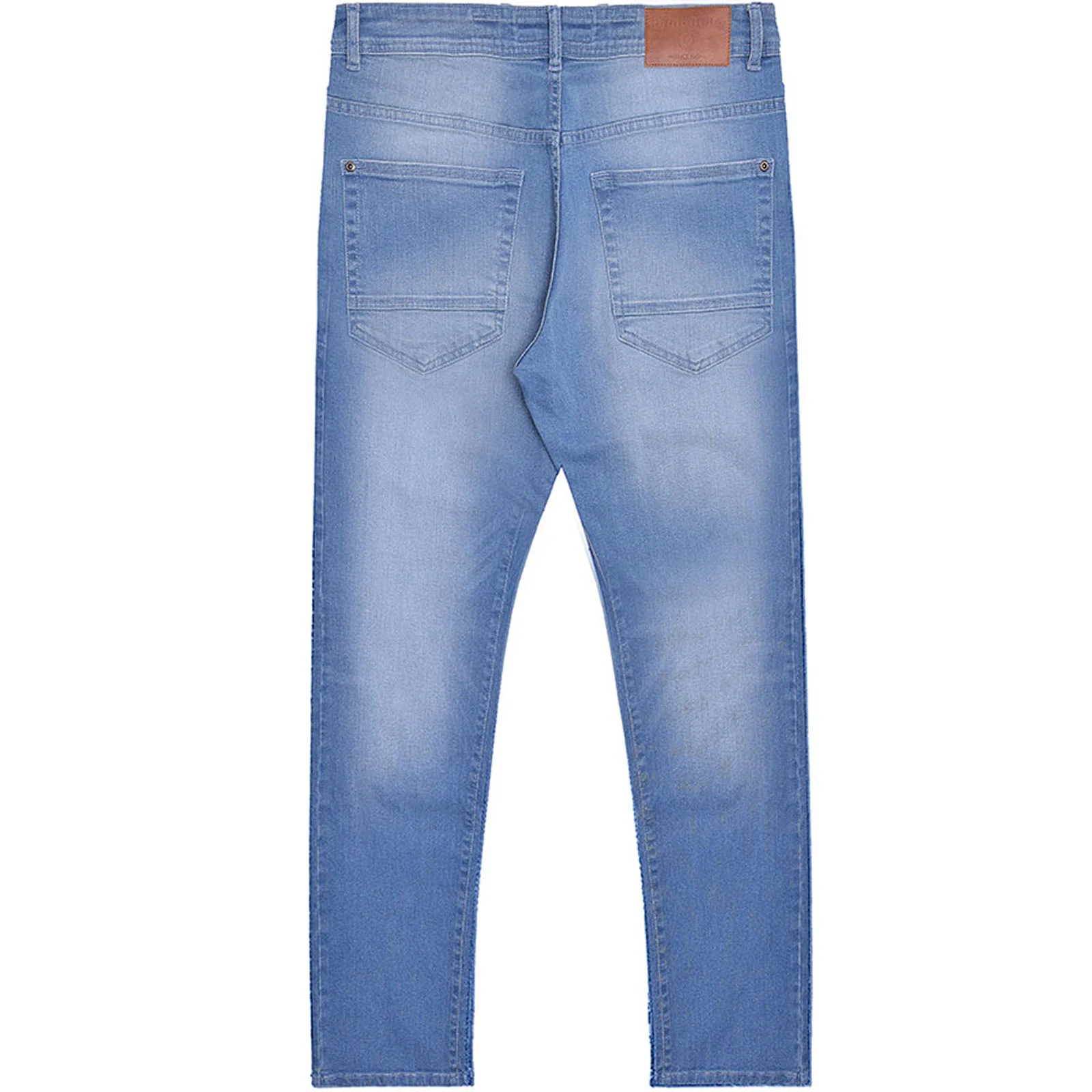Lambretta Mens Chester Straight Fit Denim Jeans - Light Blue - Image 2