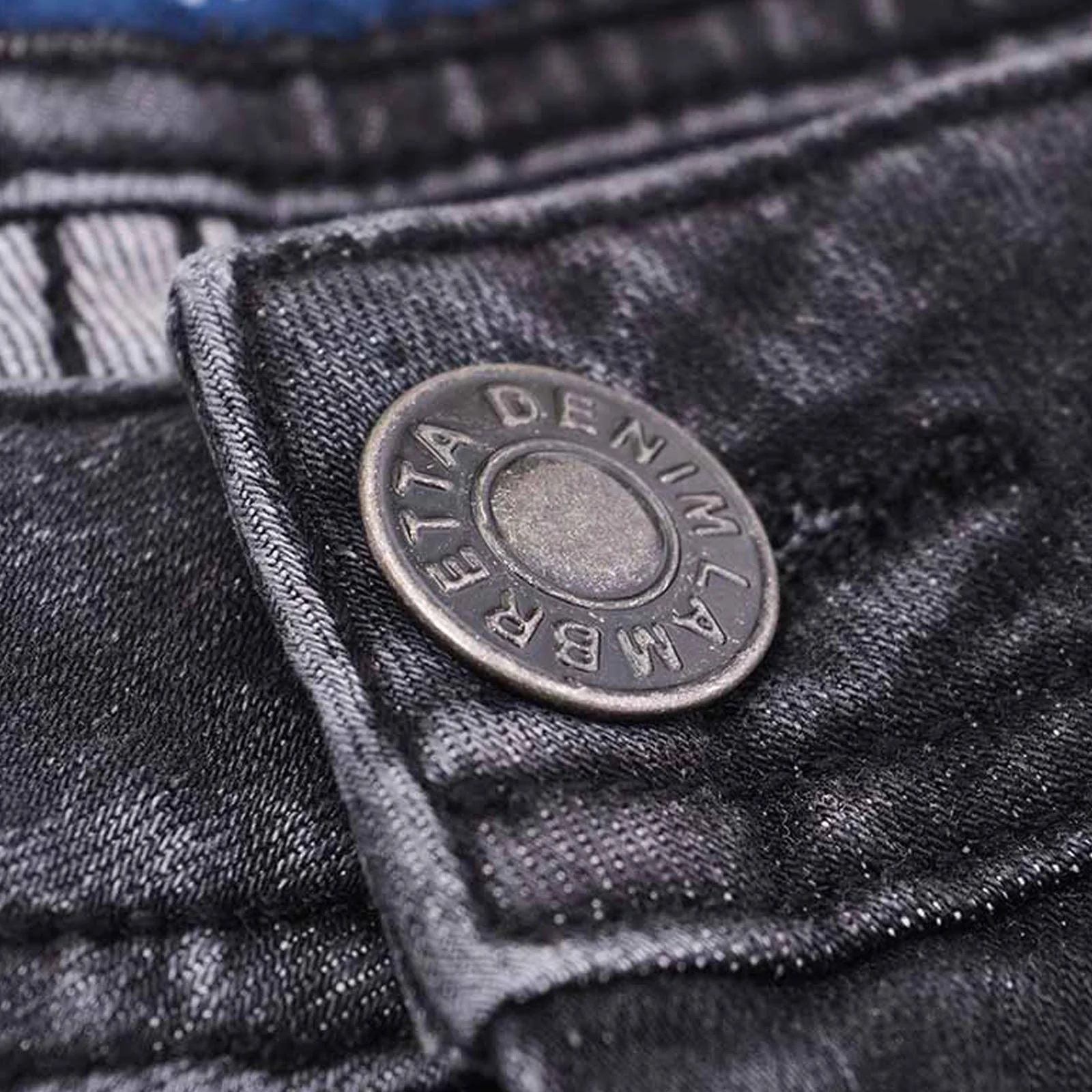 Lambretta Mens Chester Straight Fit Denim Jeans - Mid Grey - Image 4