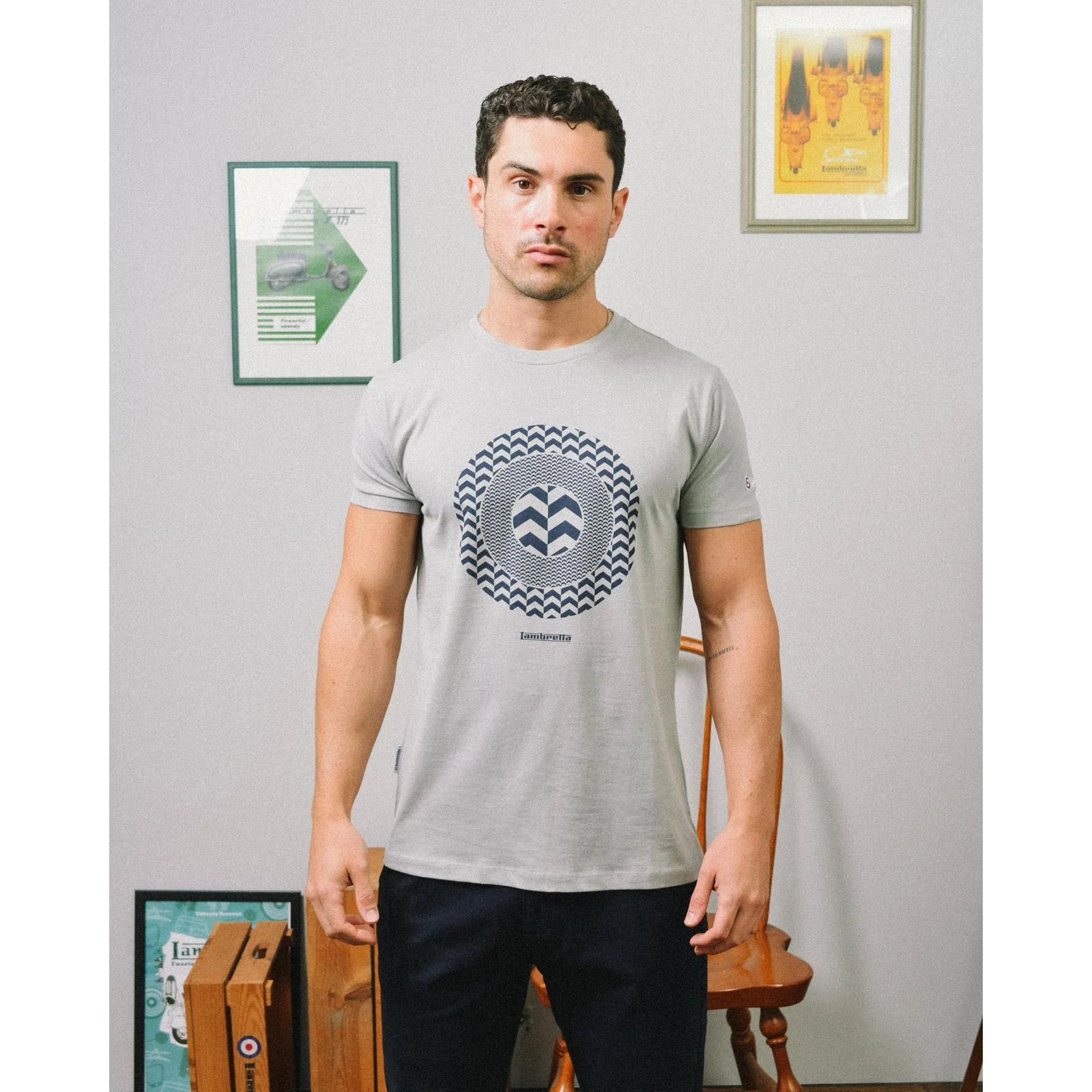 Lambretta Mens Chevron Target Short Sleeve Cotton T-Shirt - Image 9