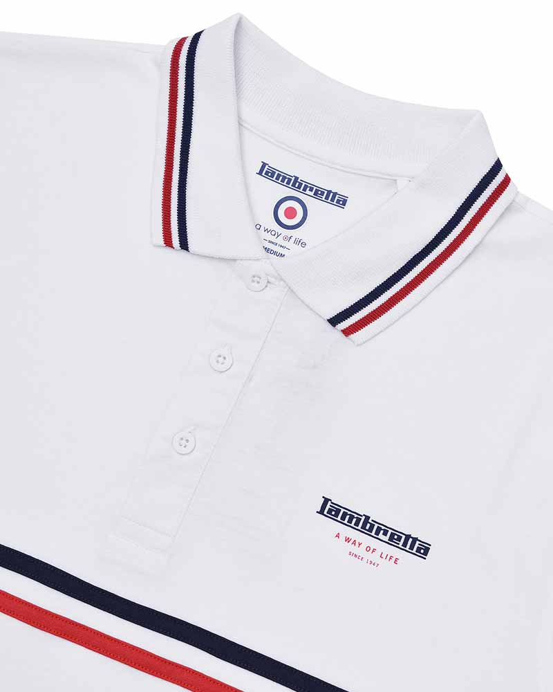 Lambretta Mens Classic Stripe  Retro T-Shirt Polo Shirt - Image 5