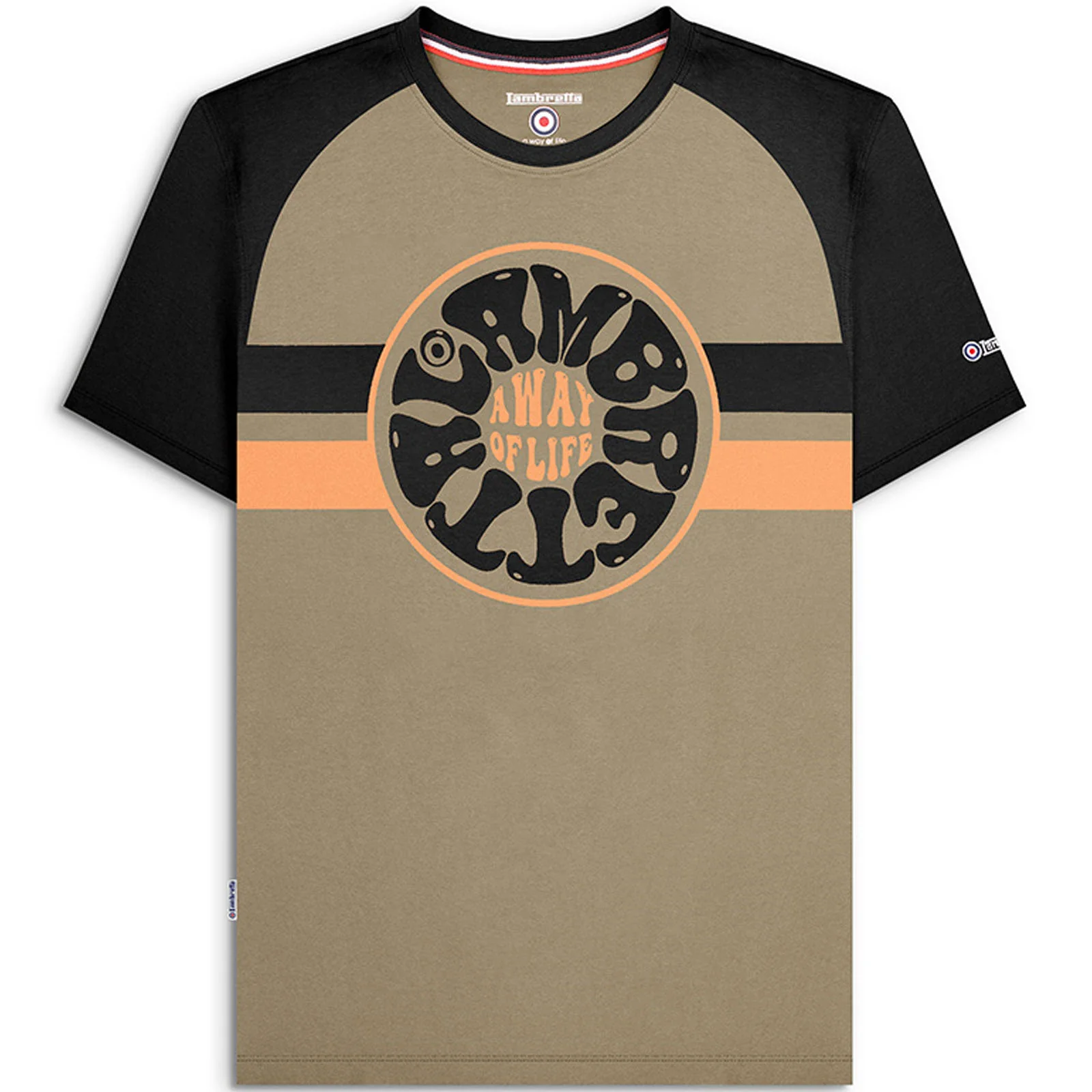 Lambretta Mens Contrast Raglan Short Sleeves T-Shirt - Image 2