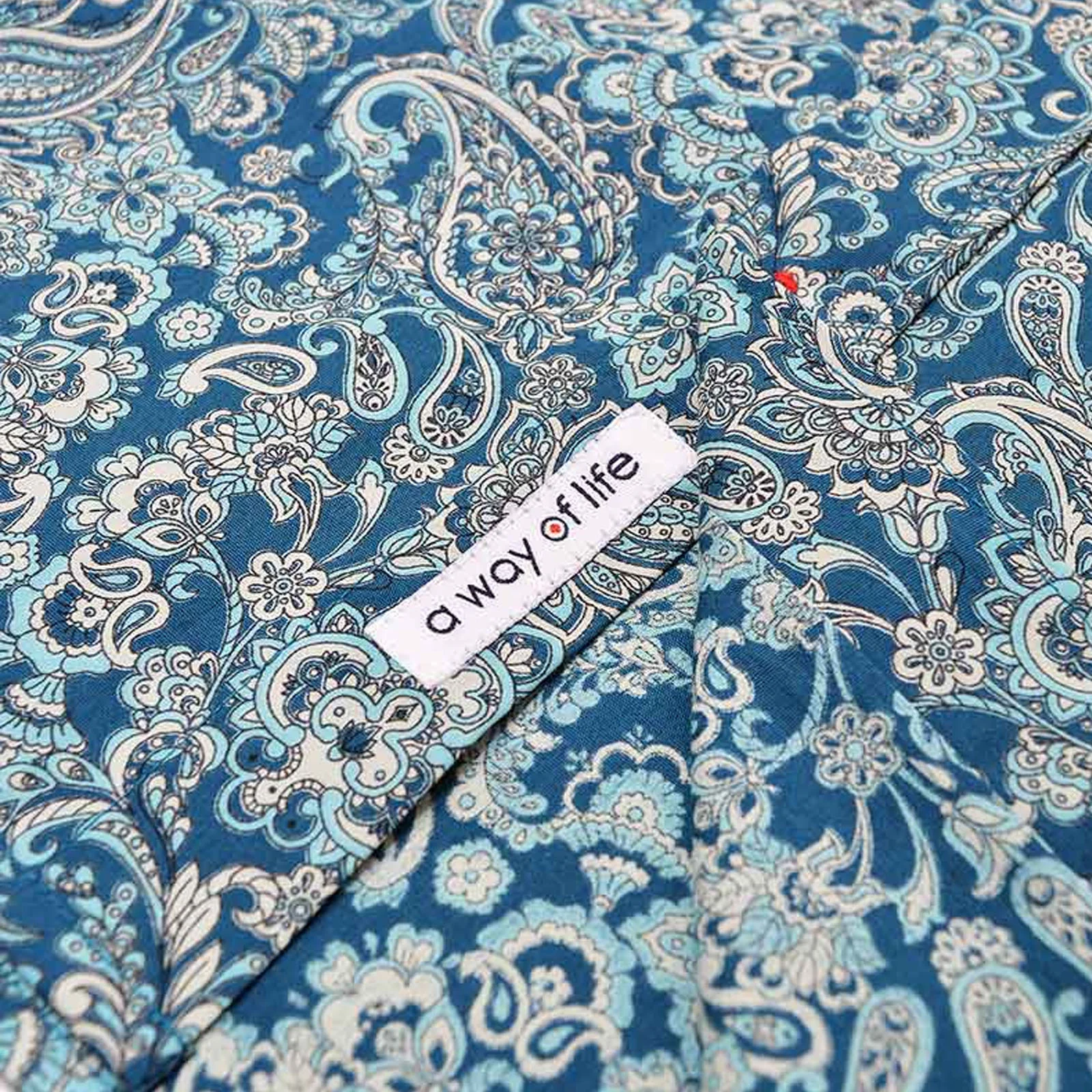 Lambretta Mens Cotton Paisley Shirt - Blue - Image 5