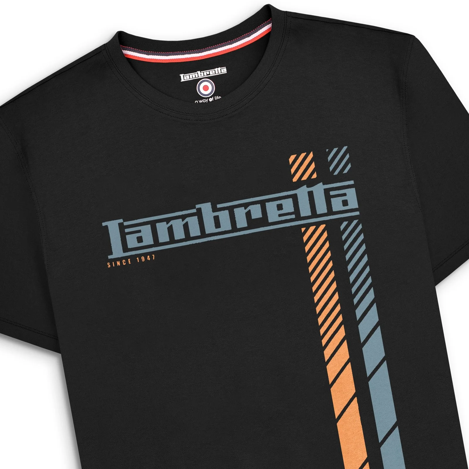 Lambretta Mens Fade Racing Stripe Short Sleeve T-Shirt - Image 23