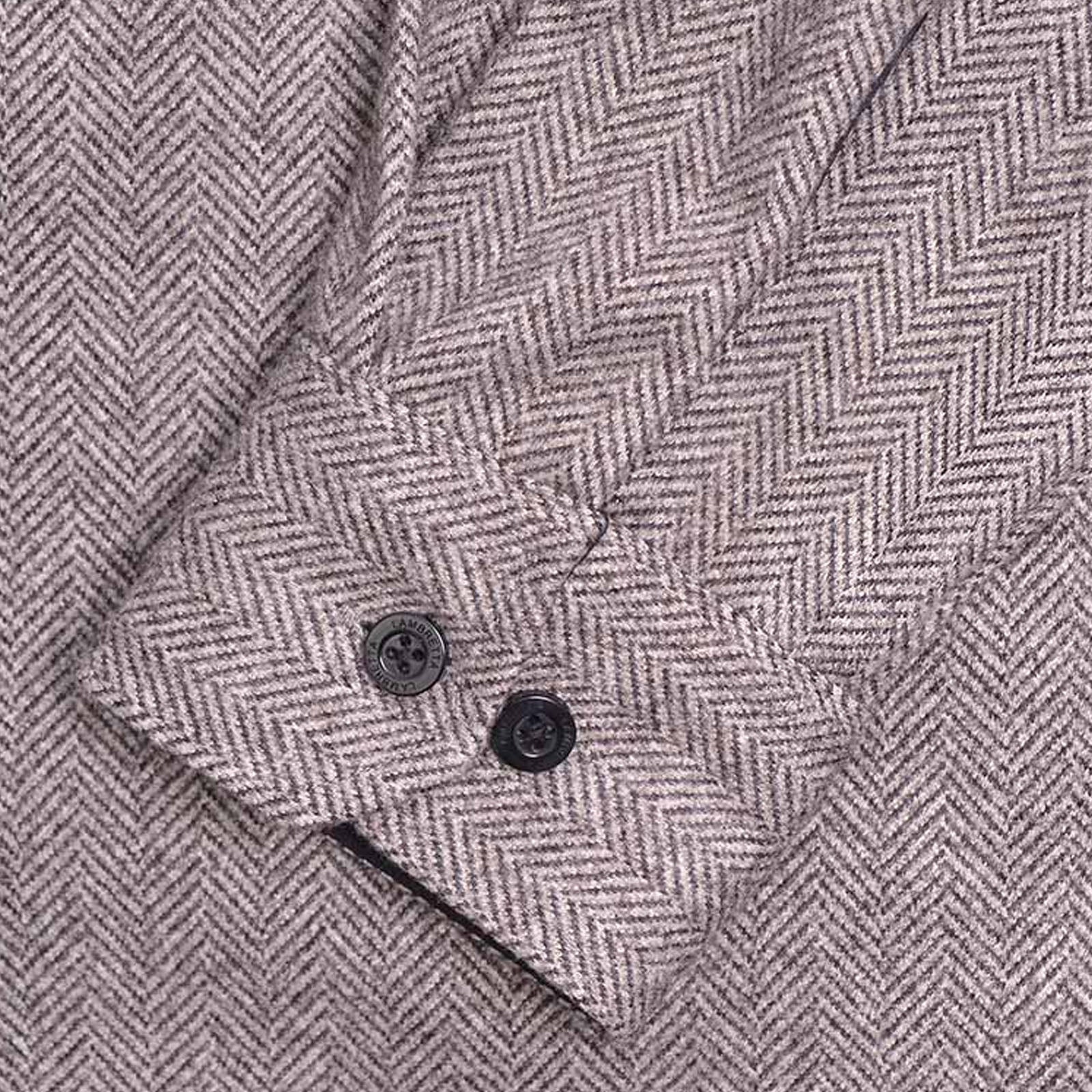 Lambretta Mens Herringbone Overshirt - Beige/Brown - Image 6