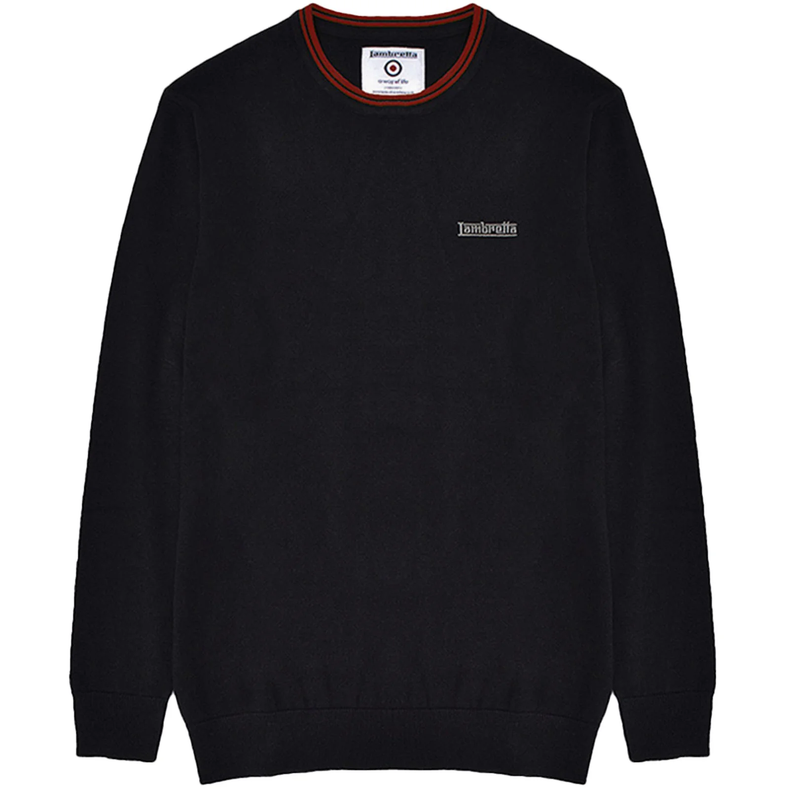 Lambretta Mens Knitted Tipped Long Sleeve Jumper - Image 3