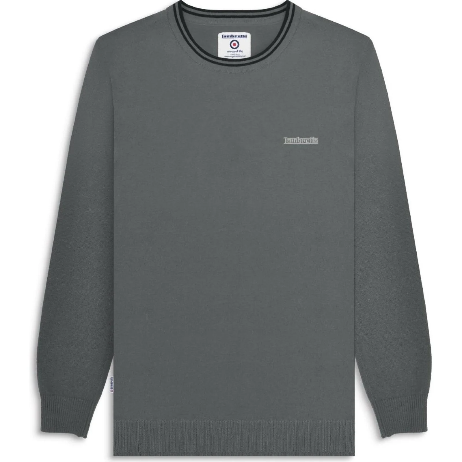 Lambretta Mens Knitted Tipped Long Sleeve Jumper - Image 6