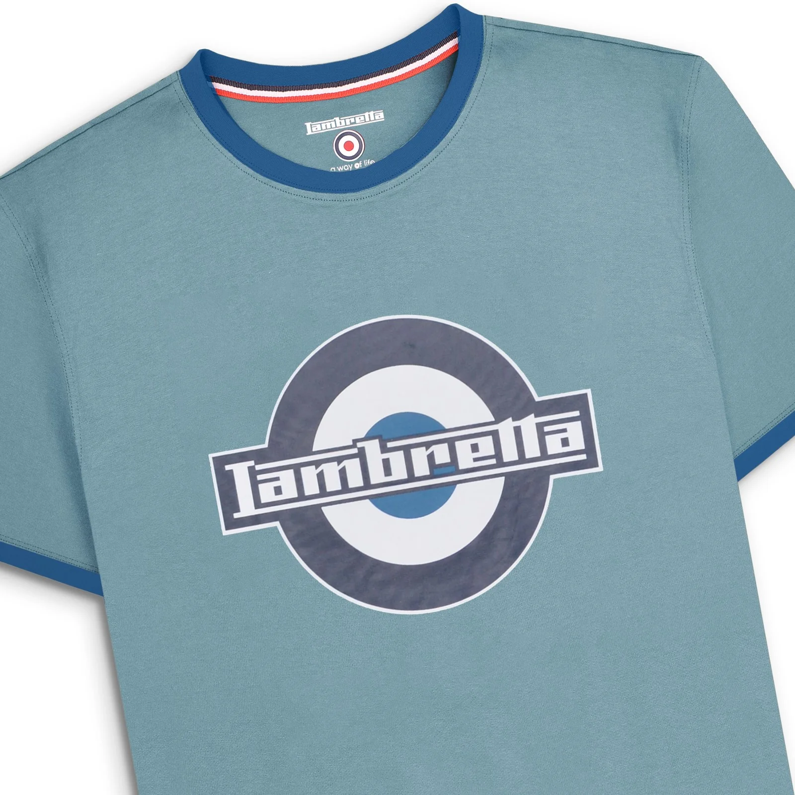 Lambretta Mens Logo Ringer Crew Neck Cotton T-Shirt - Image 15