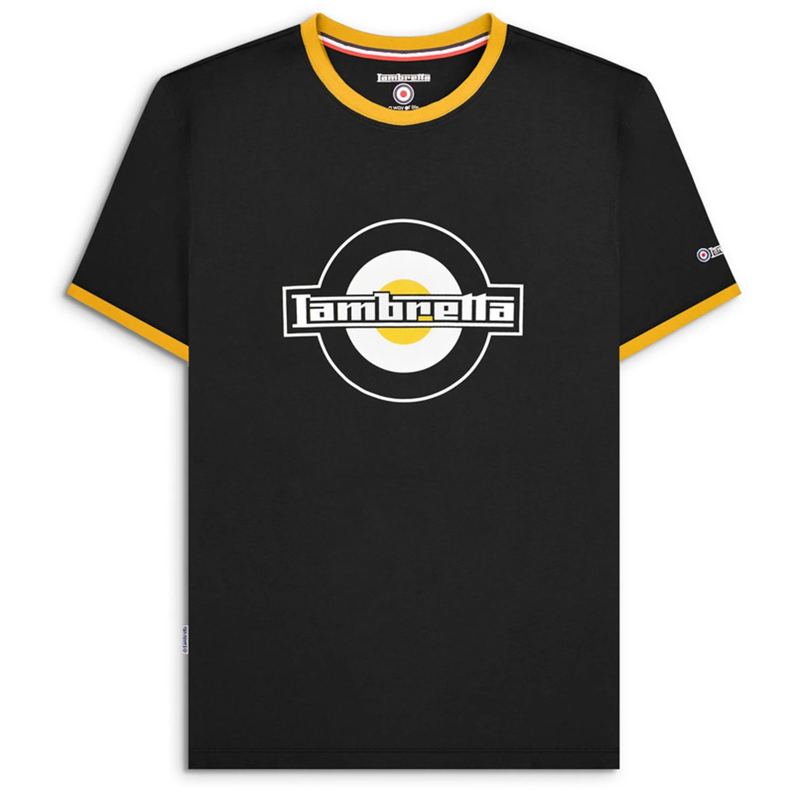 Lambretta Mens Logo Ringer Crew Neck Cotton T-Shirt - Image 5
