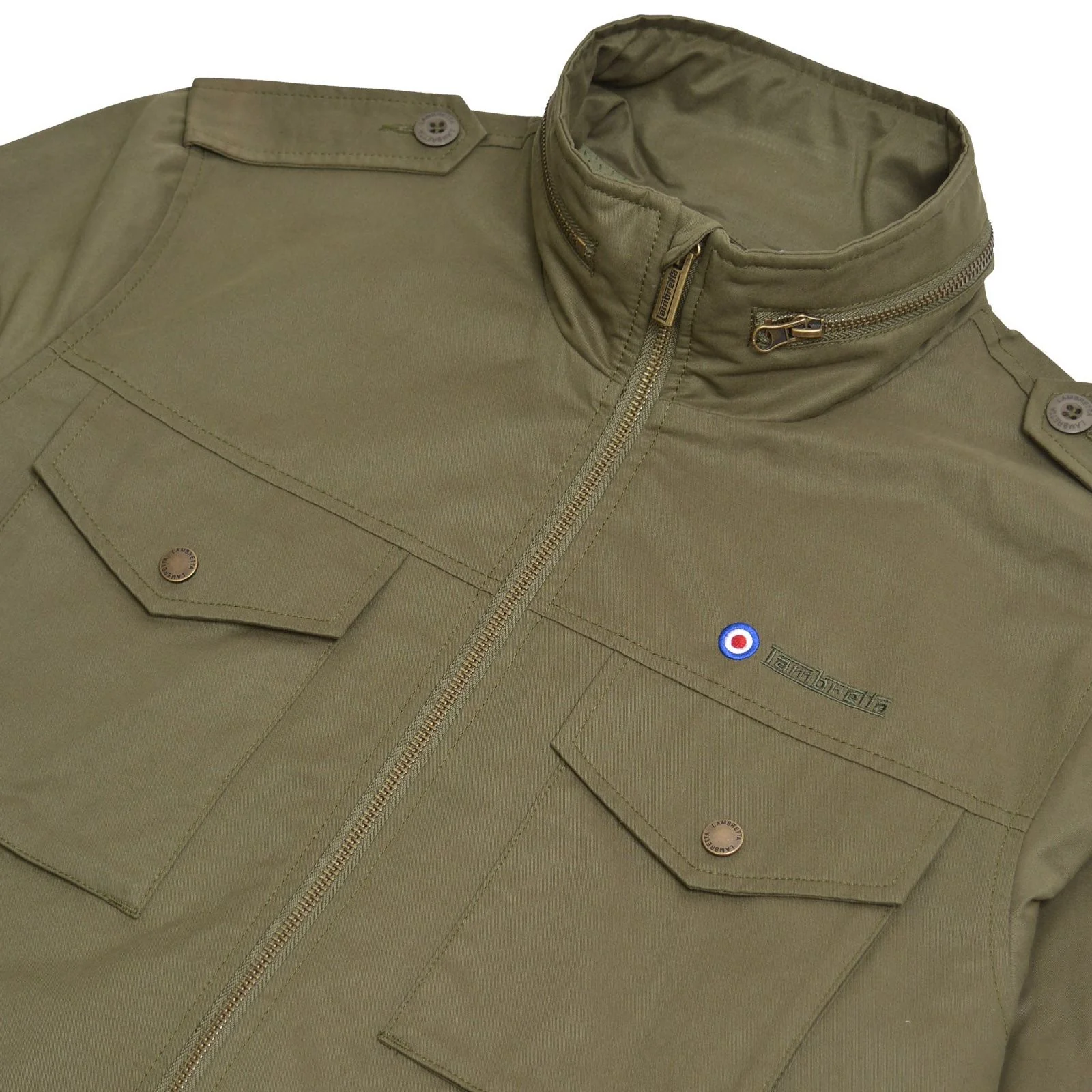Lambretta Mens M-65 Military Jacket - Khaki - Image 4