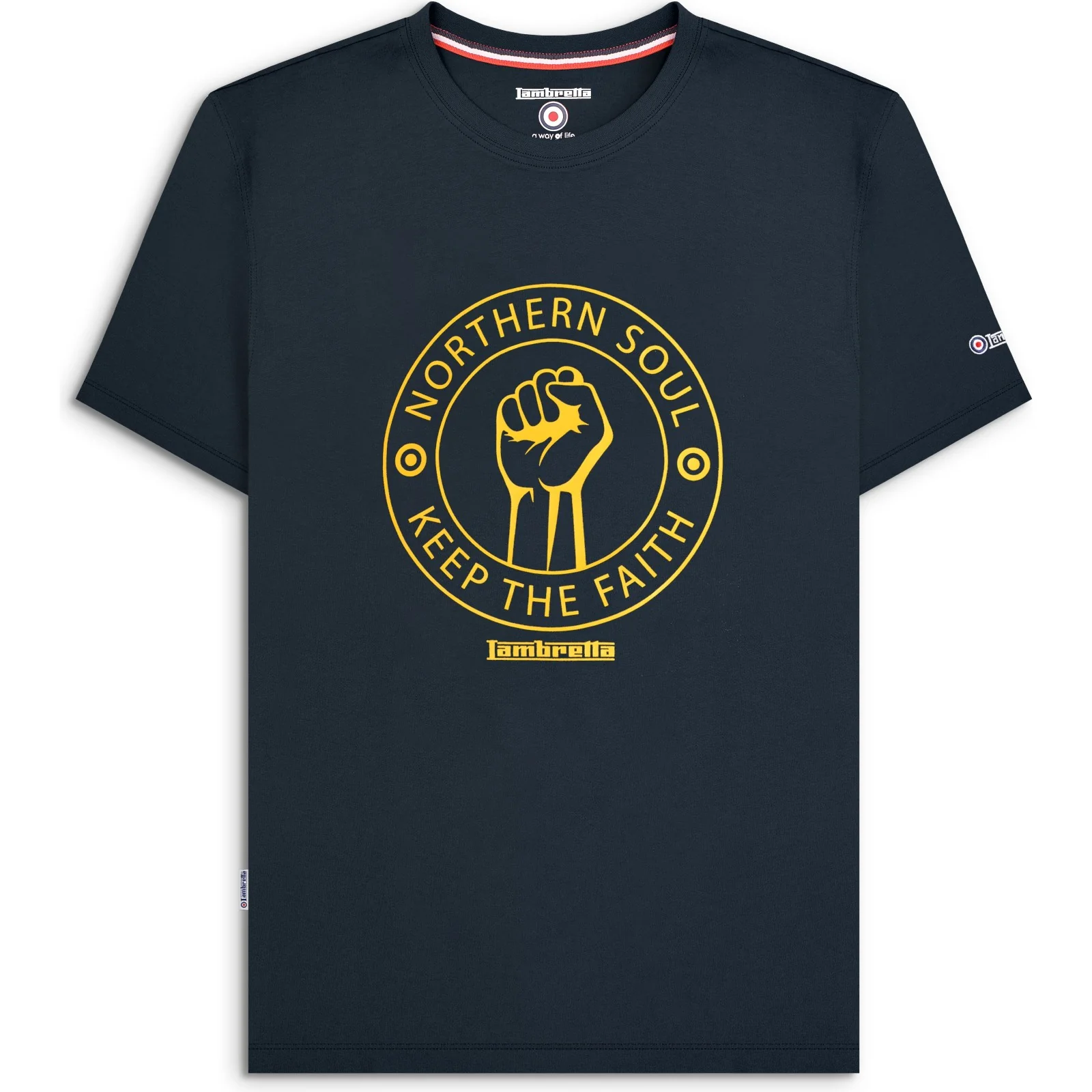 Lambretta Mens Northern Soul Retro T-Shirt Black - Image 11