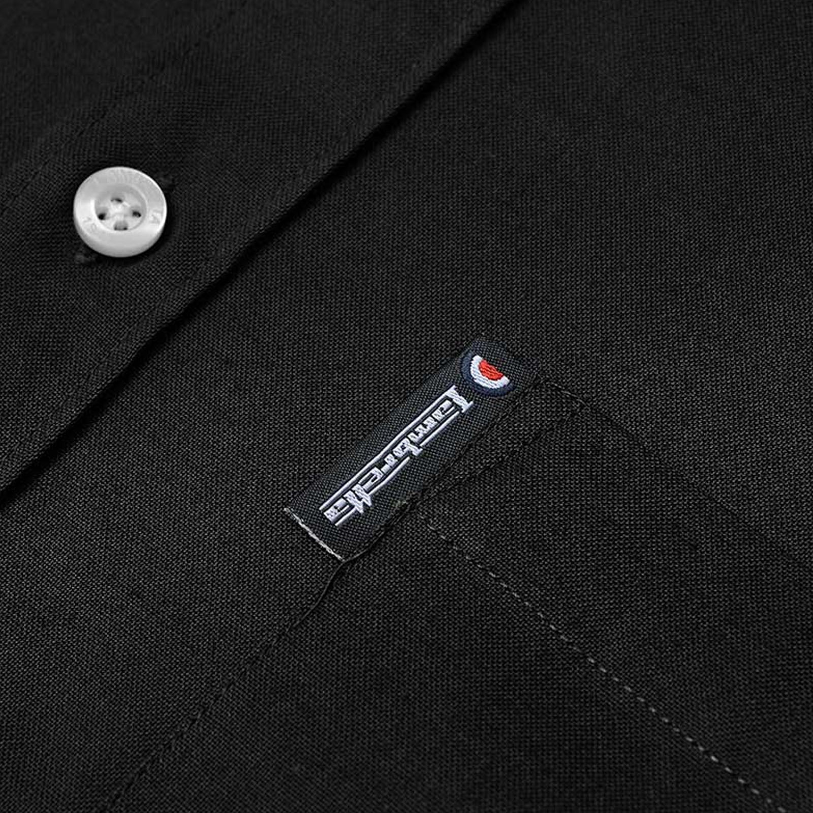 Lambretta Mens Oxford Long Sleeve Button Down Collar Shirt - Black - Image 4