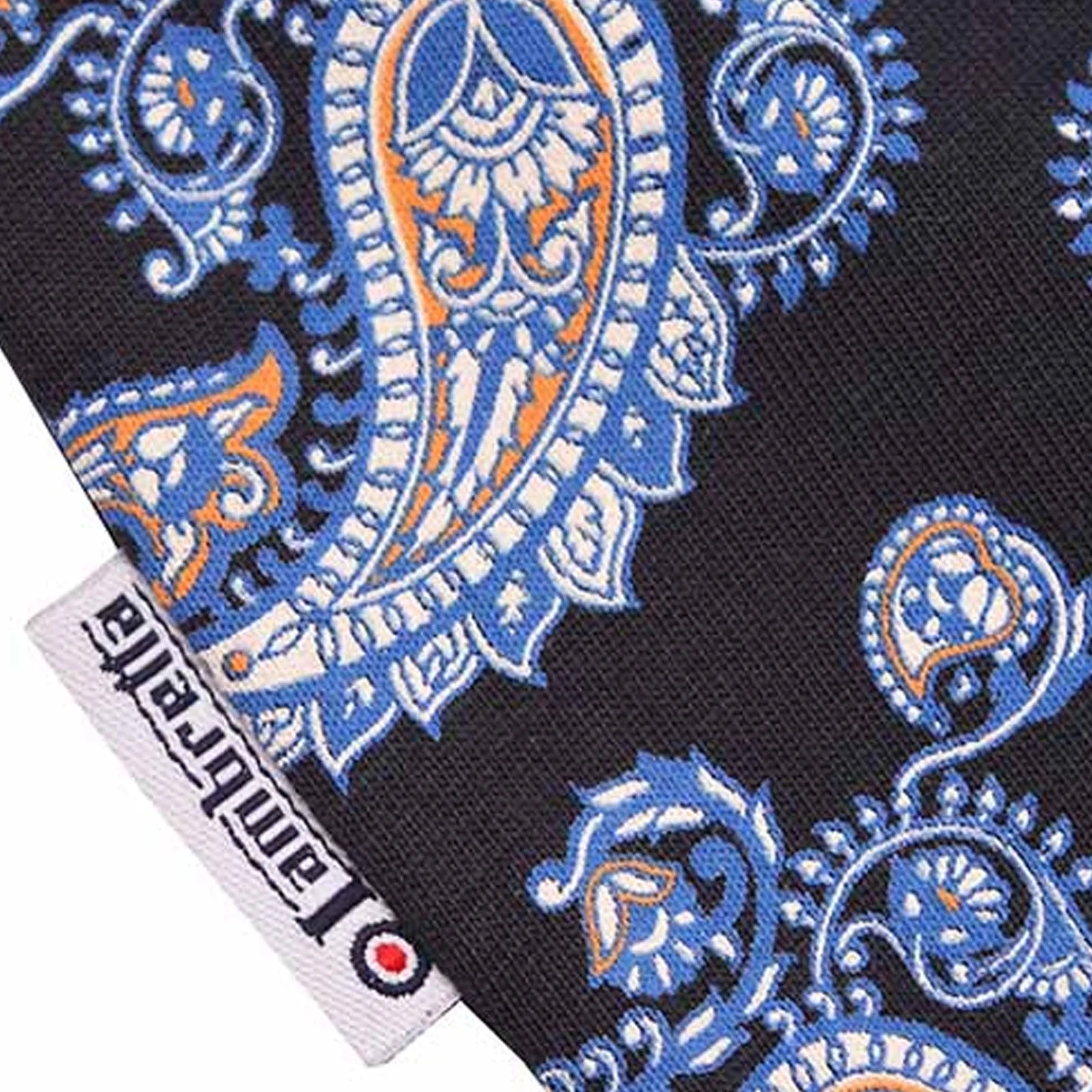 Lambretta Mens Paisley All Over Pattern Short Sleeve Polo Shirt - Navy - Image 7