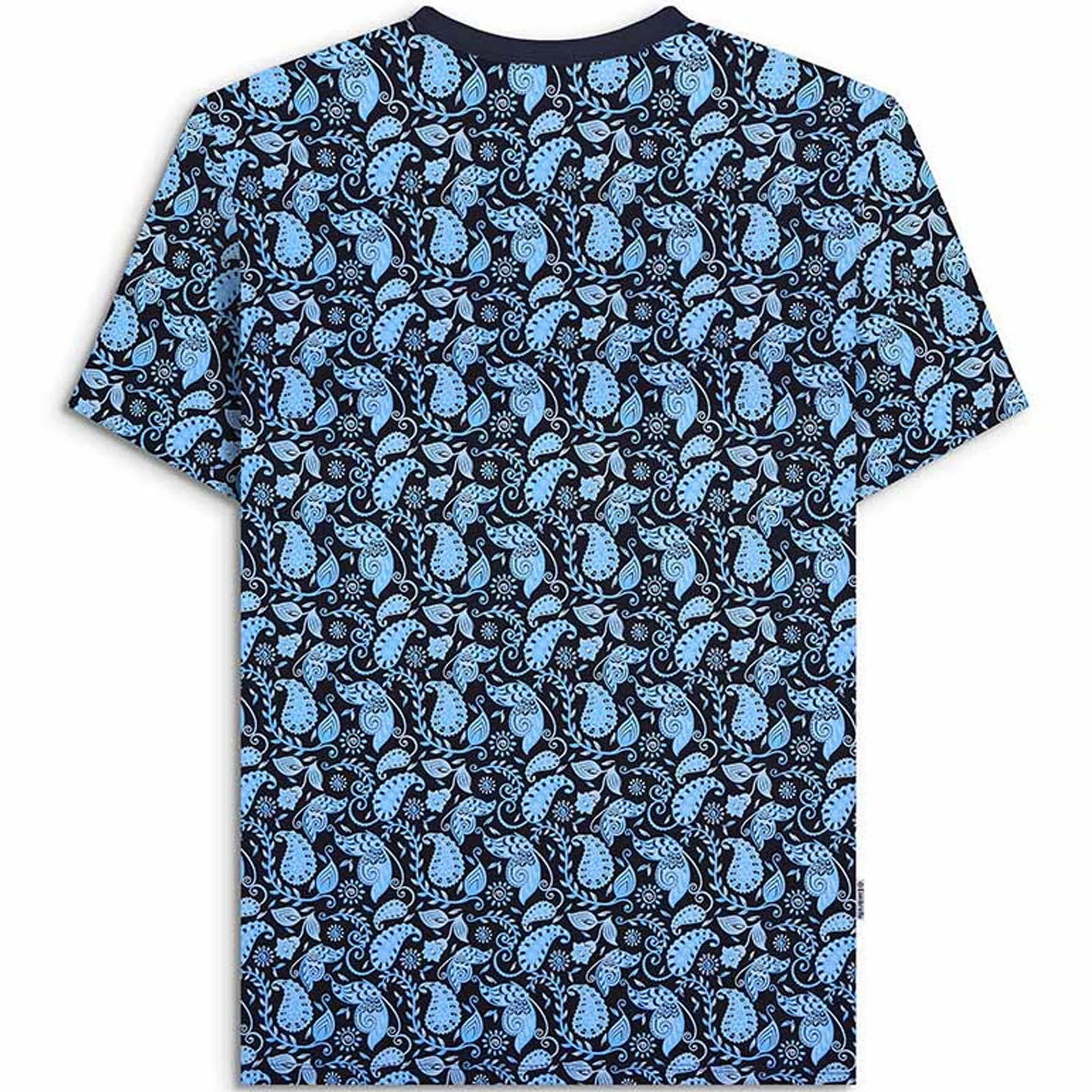Lambretta Mens Paisley All Over Print Short Sleeve T-Shirt - Navy - Image 2