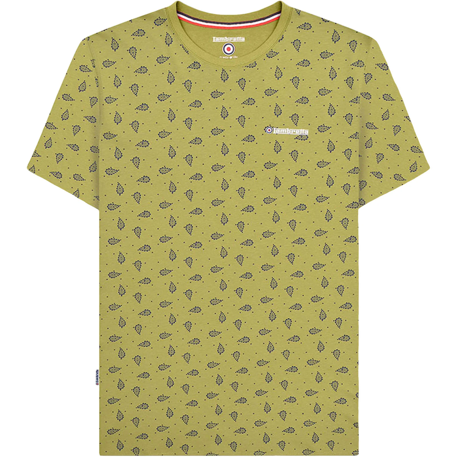 Lambretta Mens Paisley AOP Crew Neck Cotton T-Shirt - Image 2