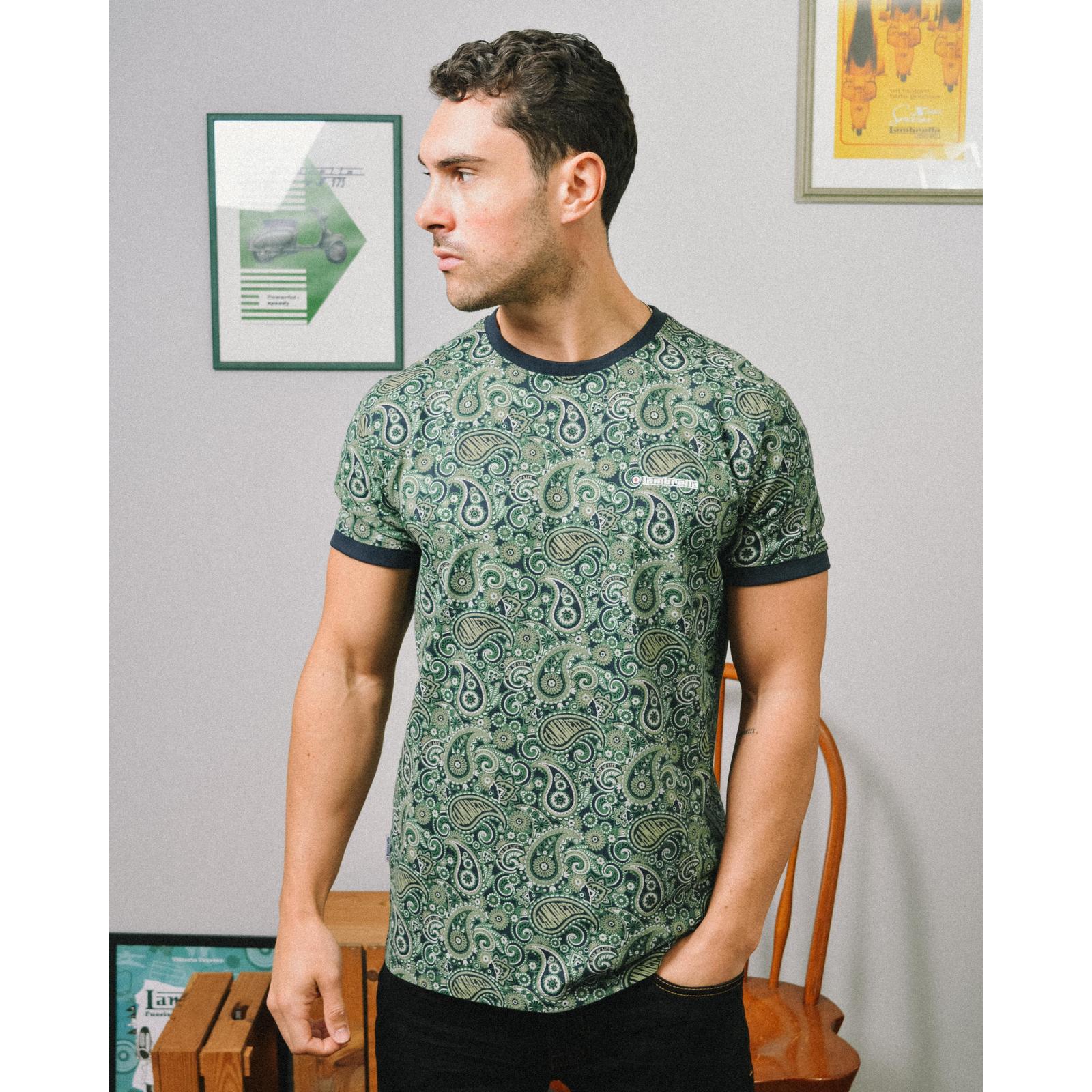 Lambretta Mens Paisley Crew Neck Cotton T-Shirt - Image 18