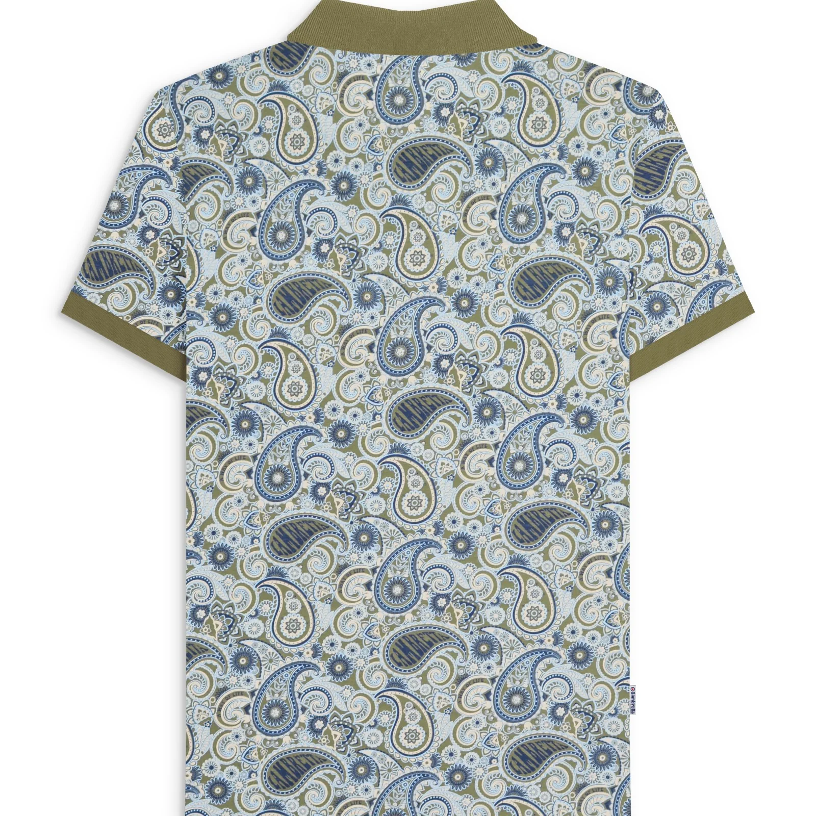 Lambretta Mens Paisley Brand Three Button Retro Polo Shirt Top - Image 26