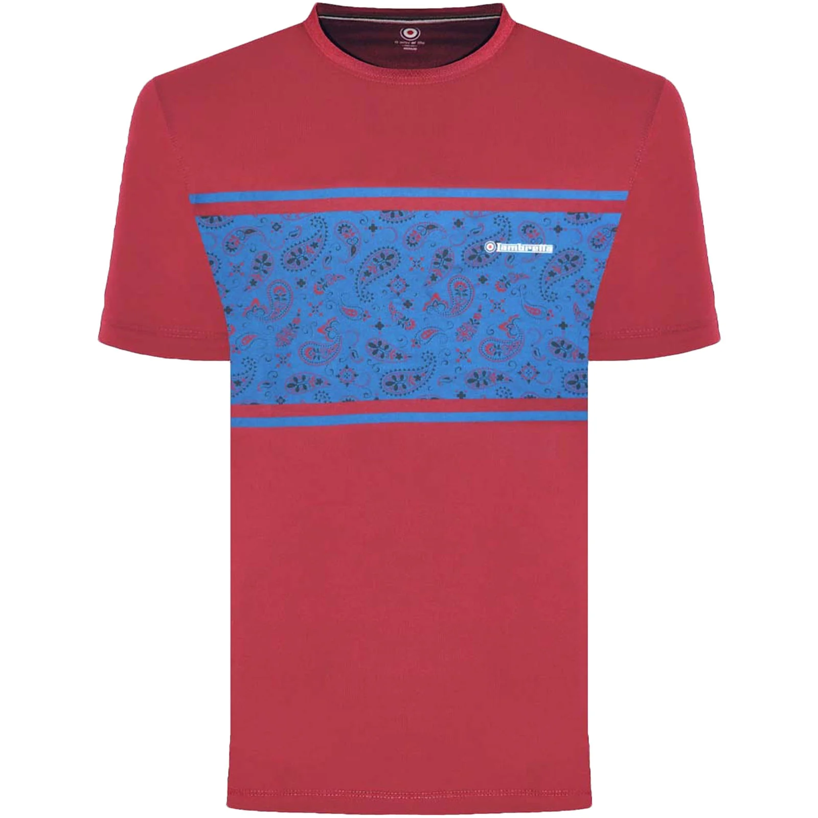 Lambretta Mens Paisley Panel Retro T-Shirt - Image 4
