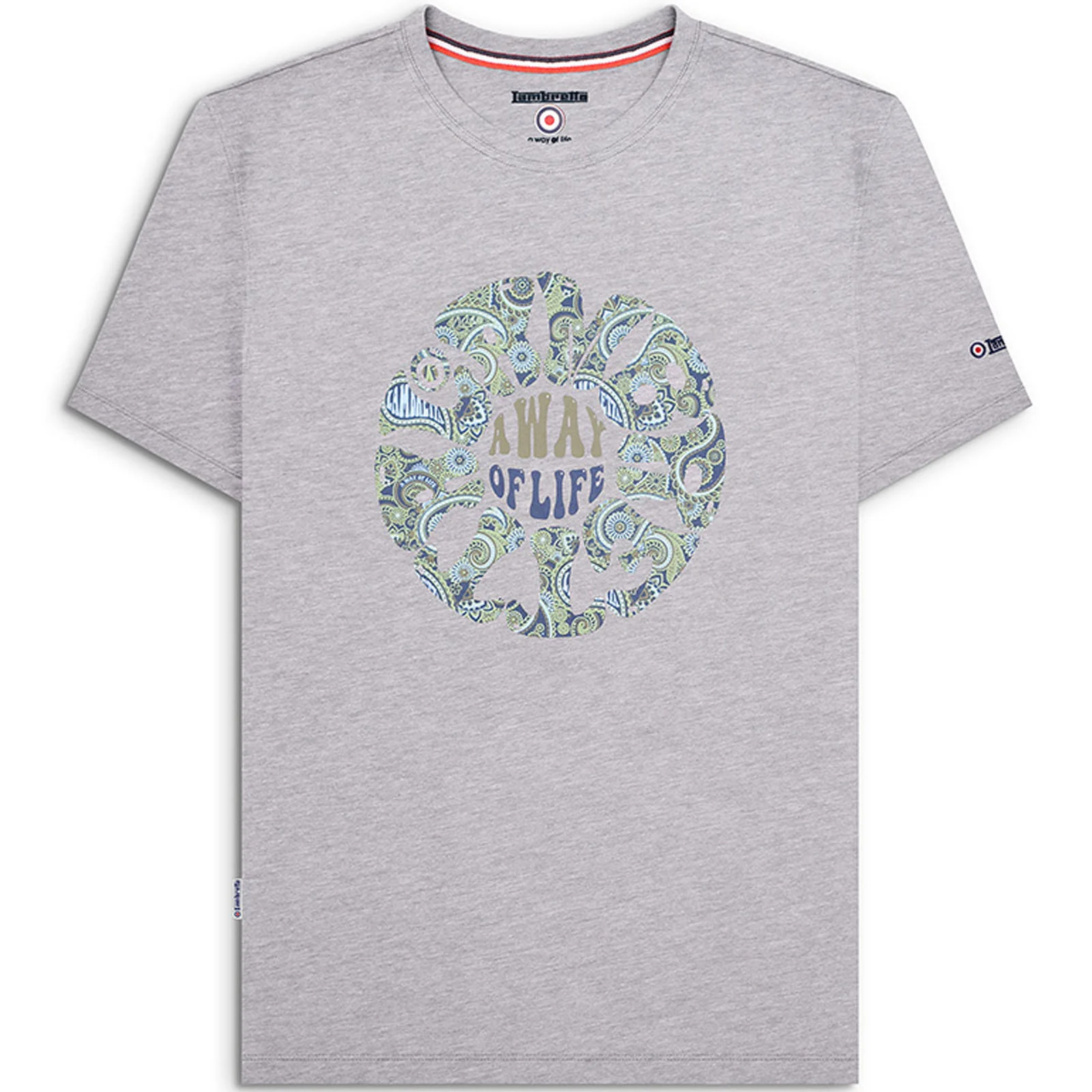 Lambretta Mens Paisley Roundel Short Sleeve Crew Neck T-Shirt - Image 2