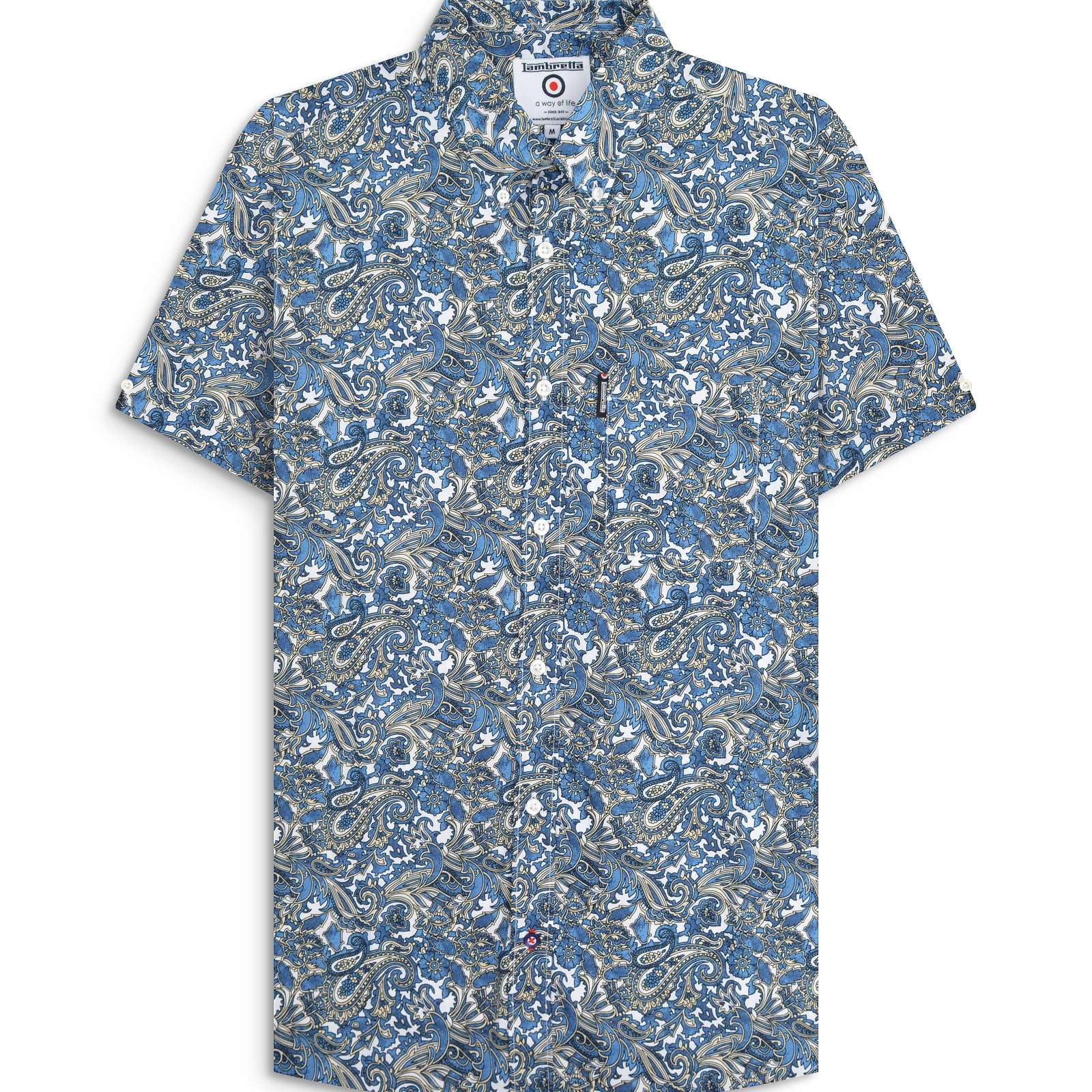 Lambretta Mens Paisley Shirt Short Sleeve Shirt