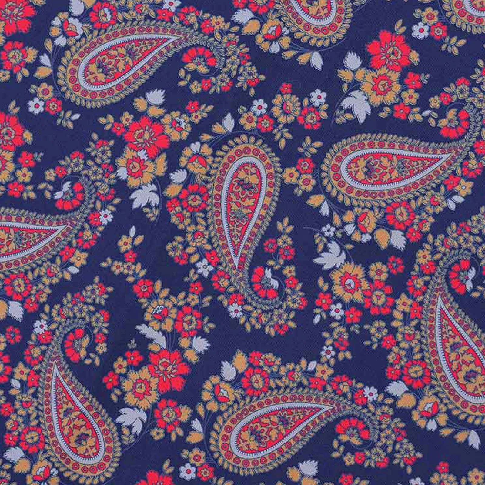 Lambretta Mens Paisley Short Sleeve Button Down Collar Cotton Shirt - Navy - Image 6
