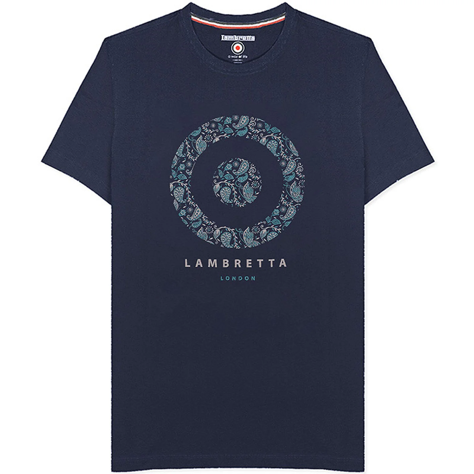 Lambretta Mens Paisley Target Cotton Short Sleeve T-Shirt - Image 4