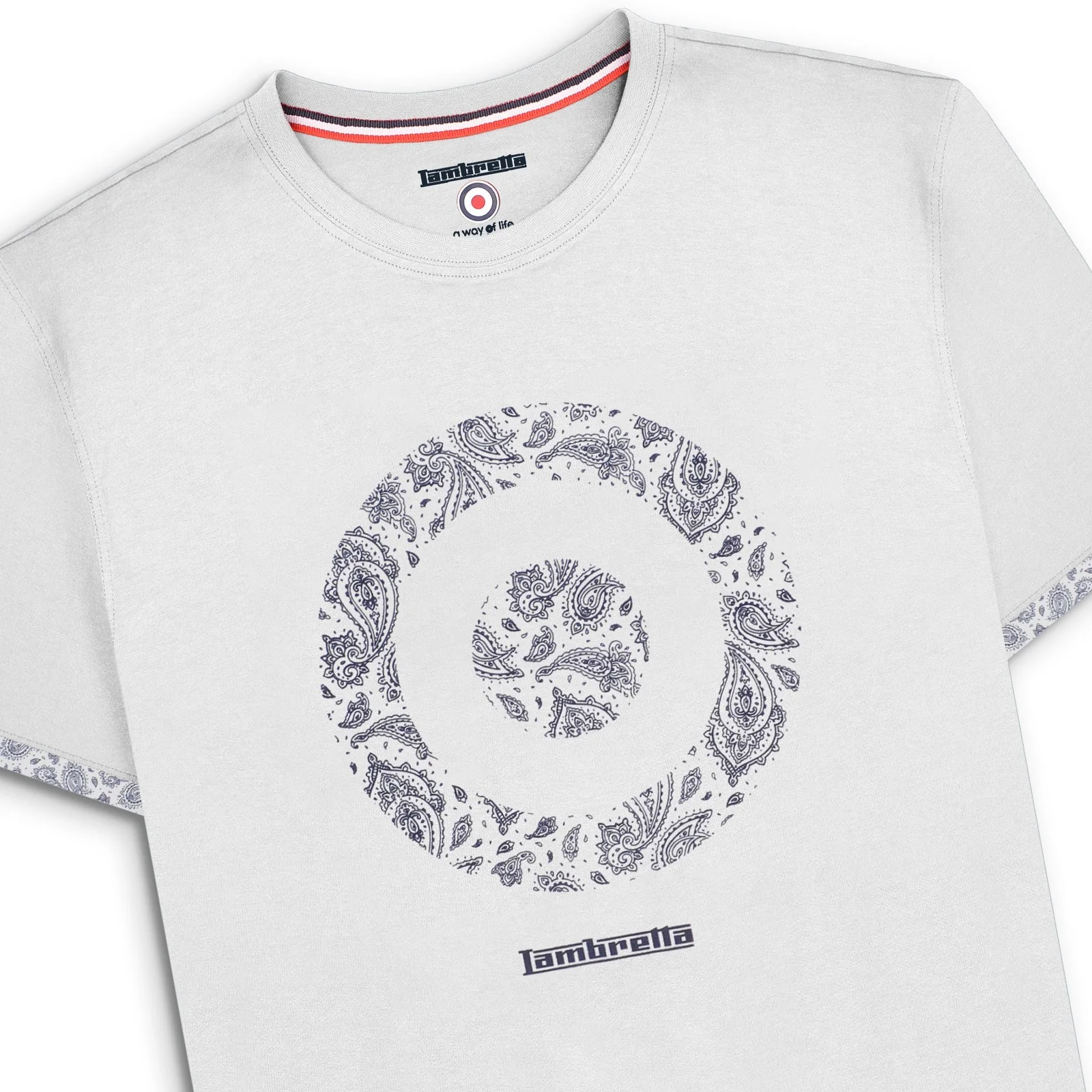 Lambretta Mens Paisley Target Short Sleeve T-Shirt - Image 3