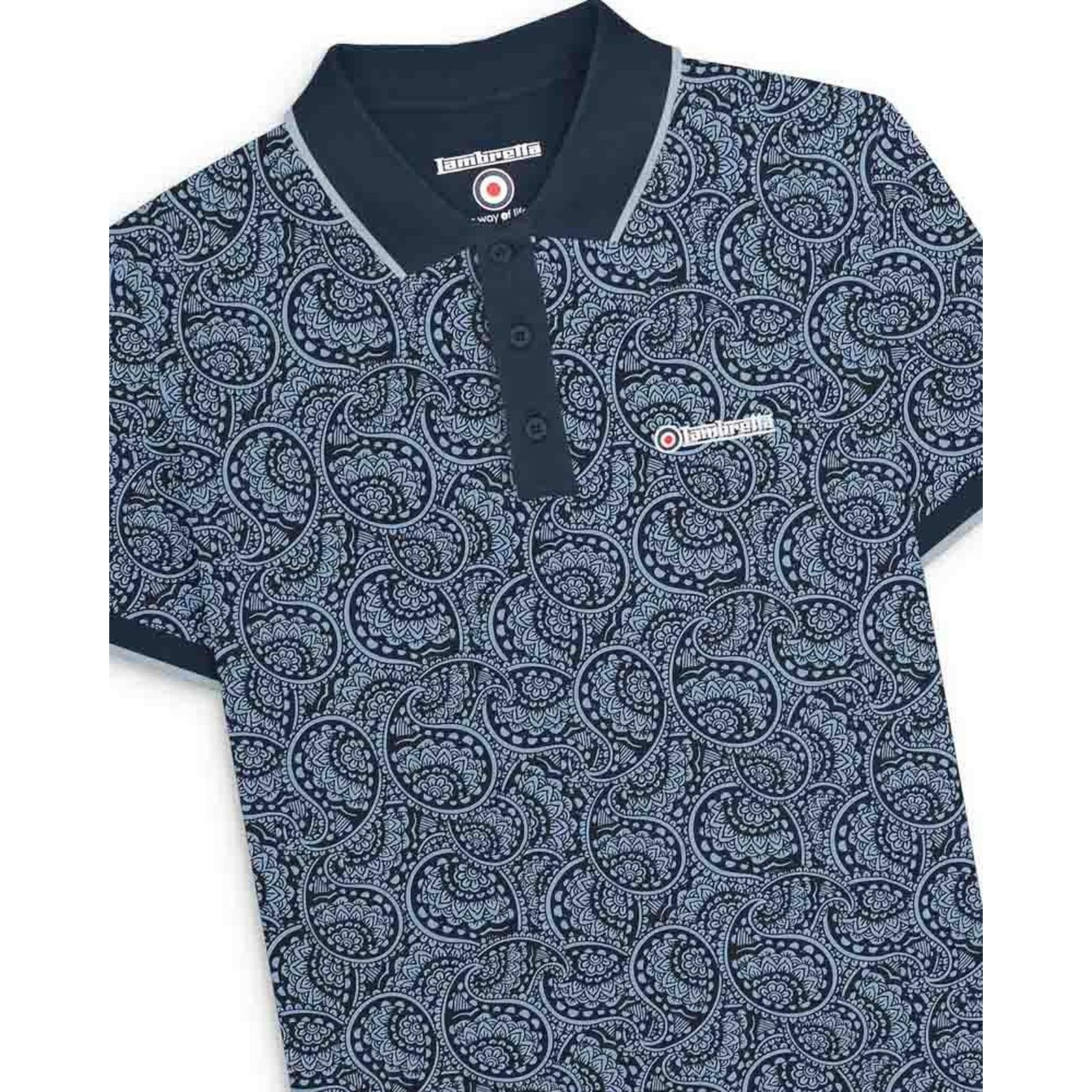 Lambretta Mens Paisley Tonal Polo Shirt - Image 7