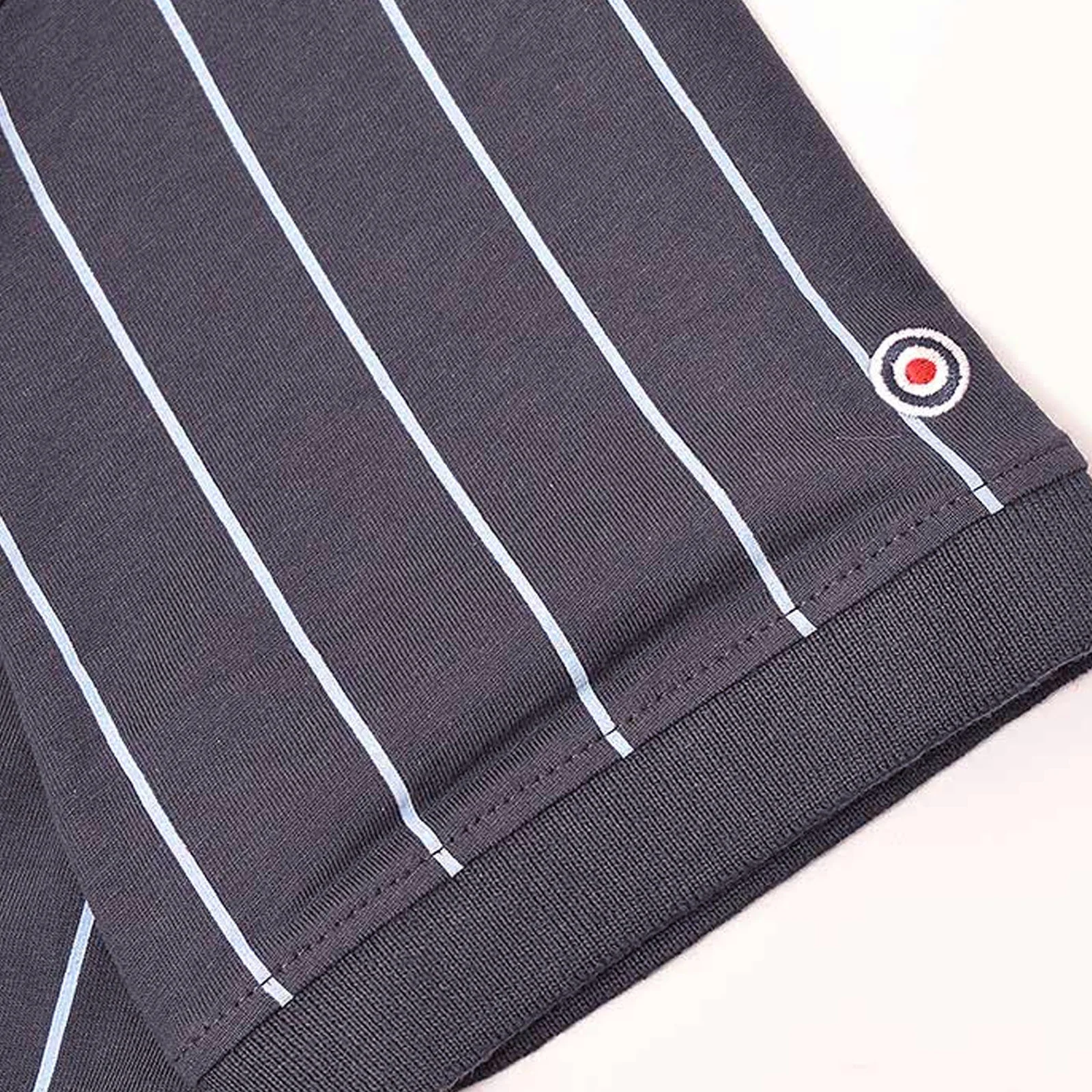 Lambretta Mens Pinstripe Short Sleeve 3 Button Placket Cotton Polo Shirt Top - Image 7