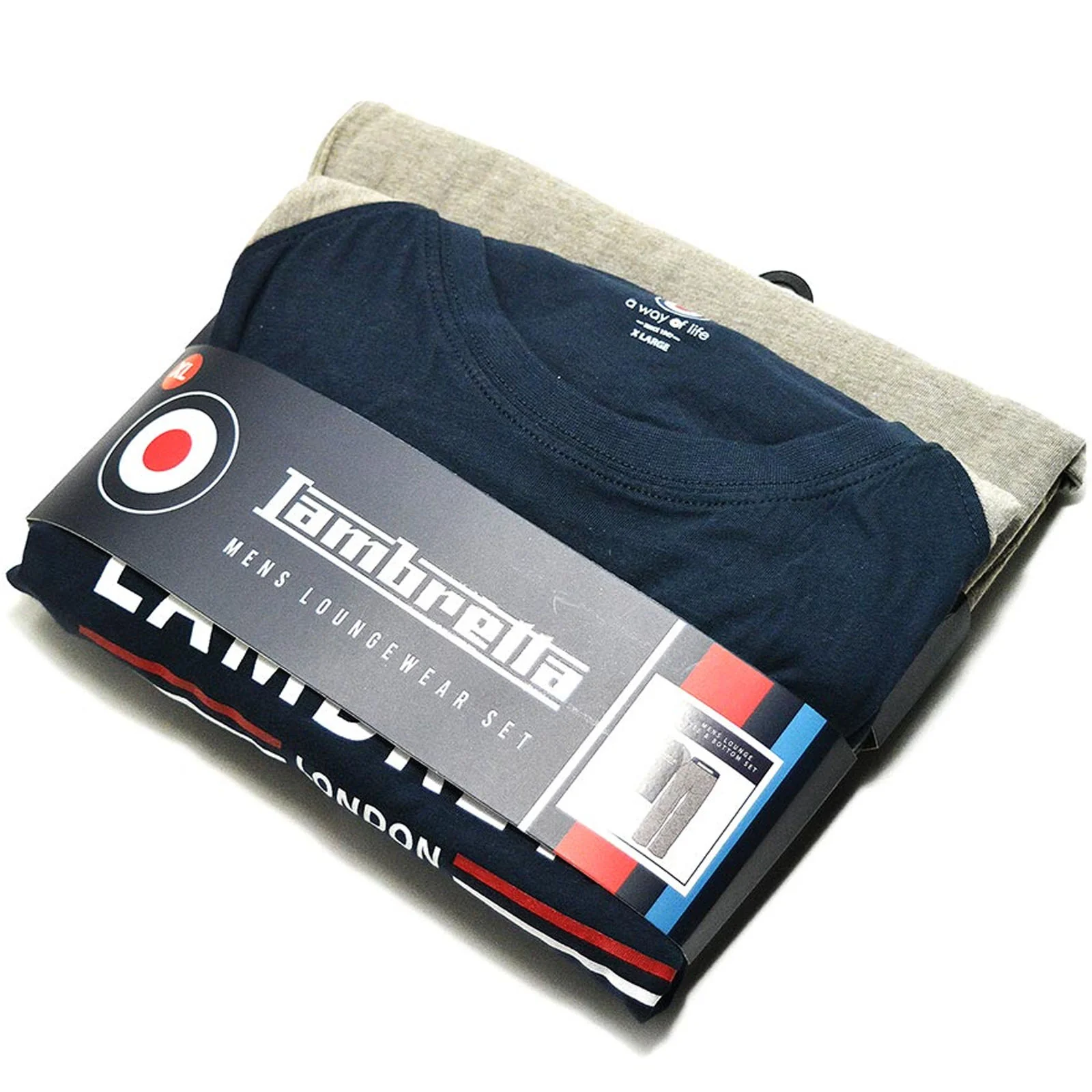 Lambretta Mens Raglan Loungwear Set - Navy/Charcoal - Image 7