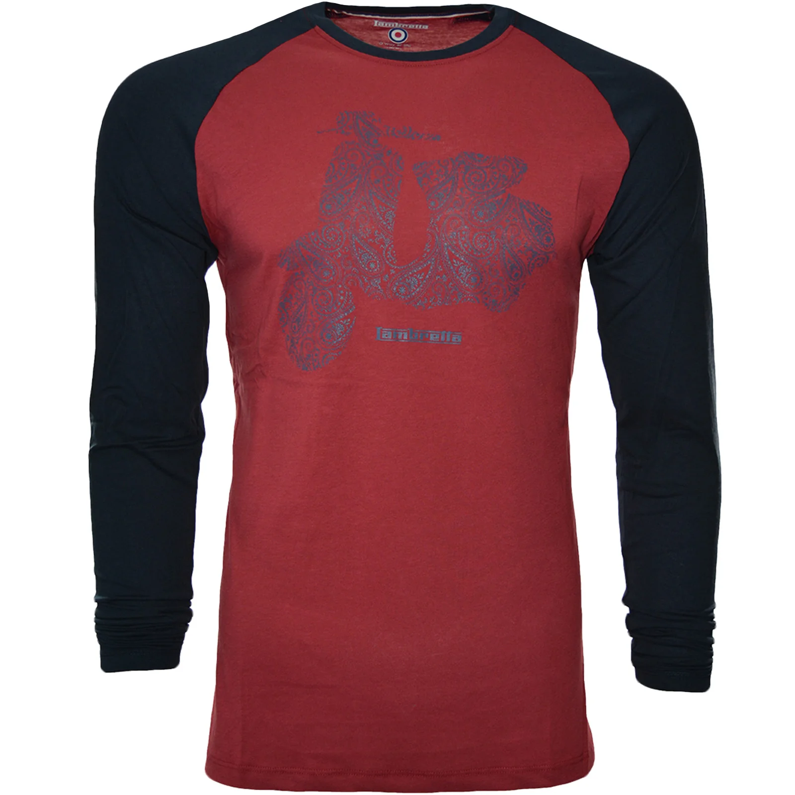 Lambretta Mens Scooter Retro T-Shirt - Burgundy