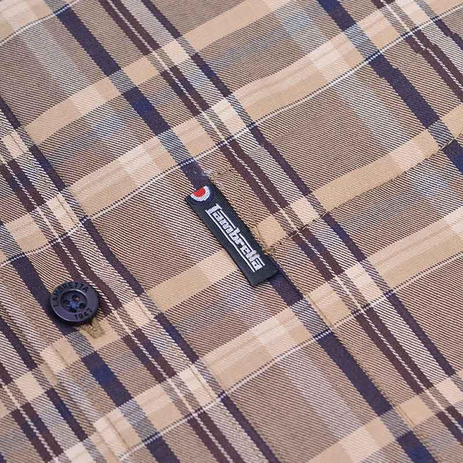 Lambretta Mens Short Sleeve Checked Button Down Shirt - Image 6