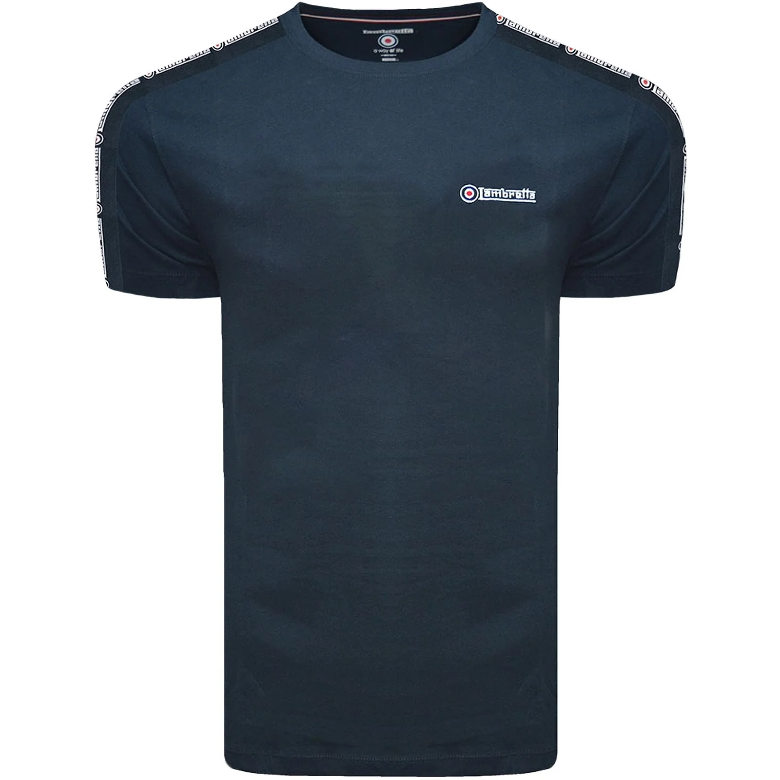 Lambretta Mens Taped Sleeve Cotton T-Shirt - Image 3