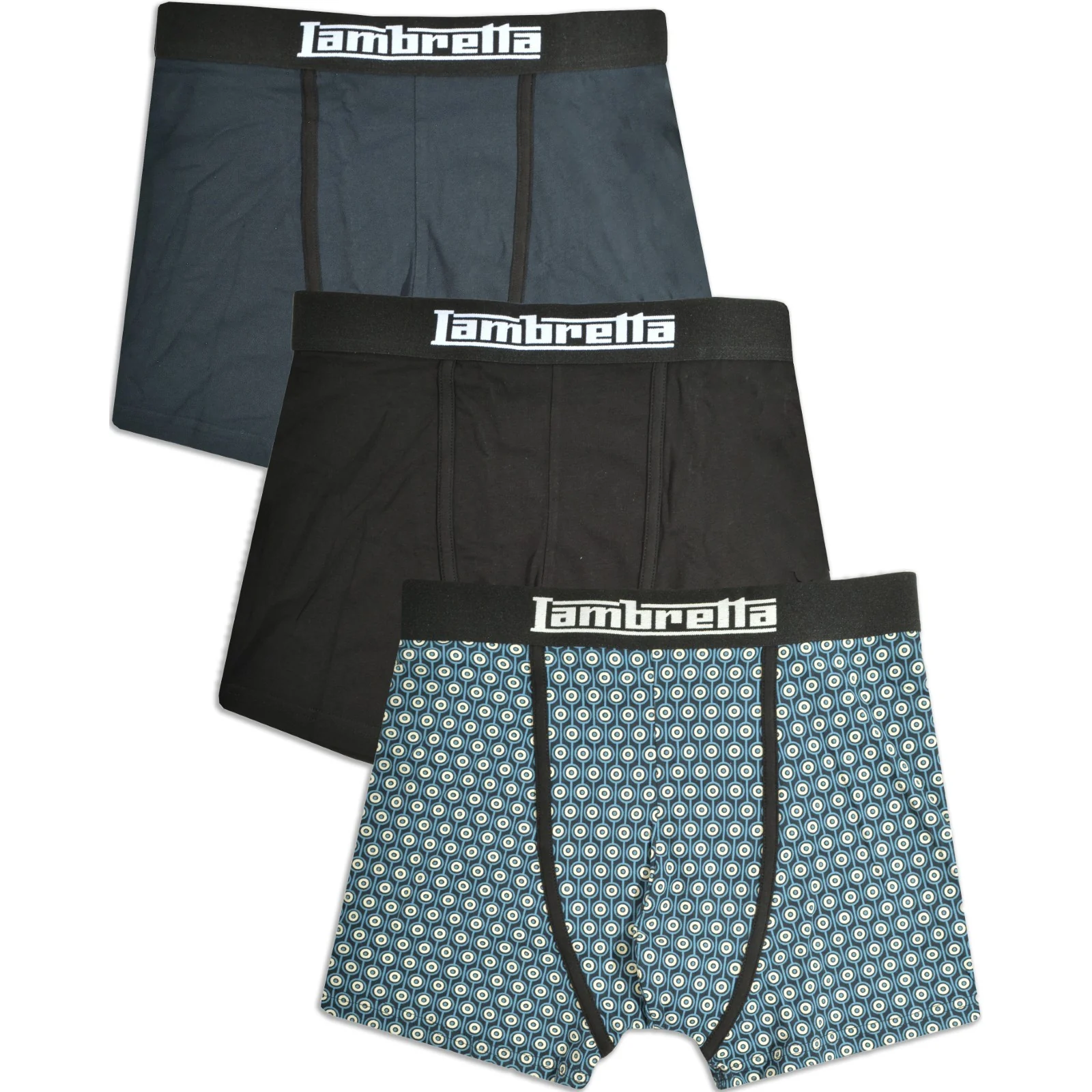 Lambretta Mens Target 3 Pack Boxer Shorts - Image 3