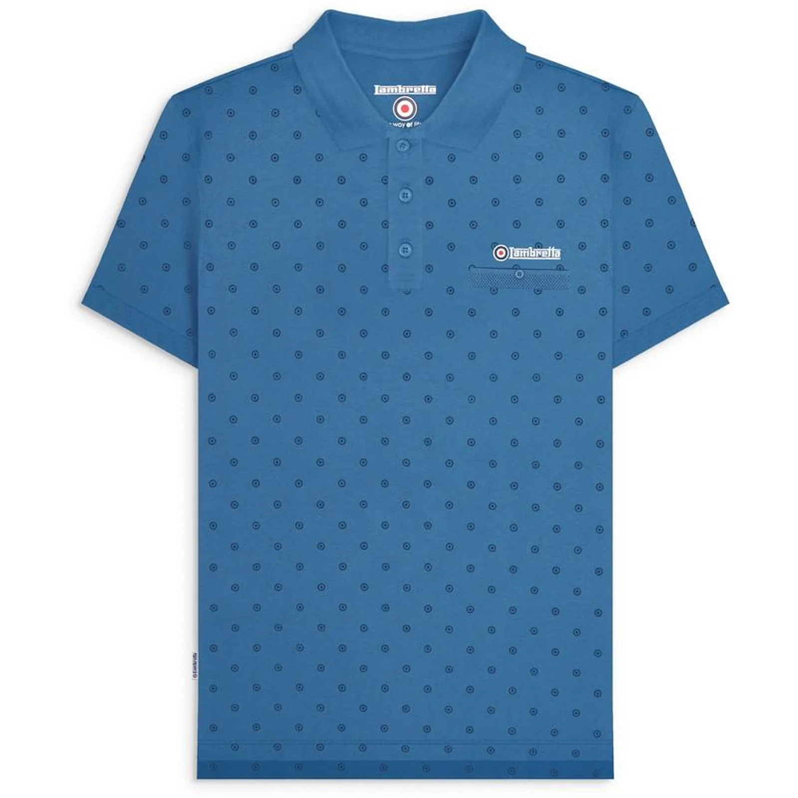 Lambretta Mens Target AOP Premium Short Sleeve Polo Shirt - Image 6