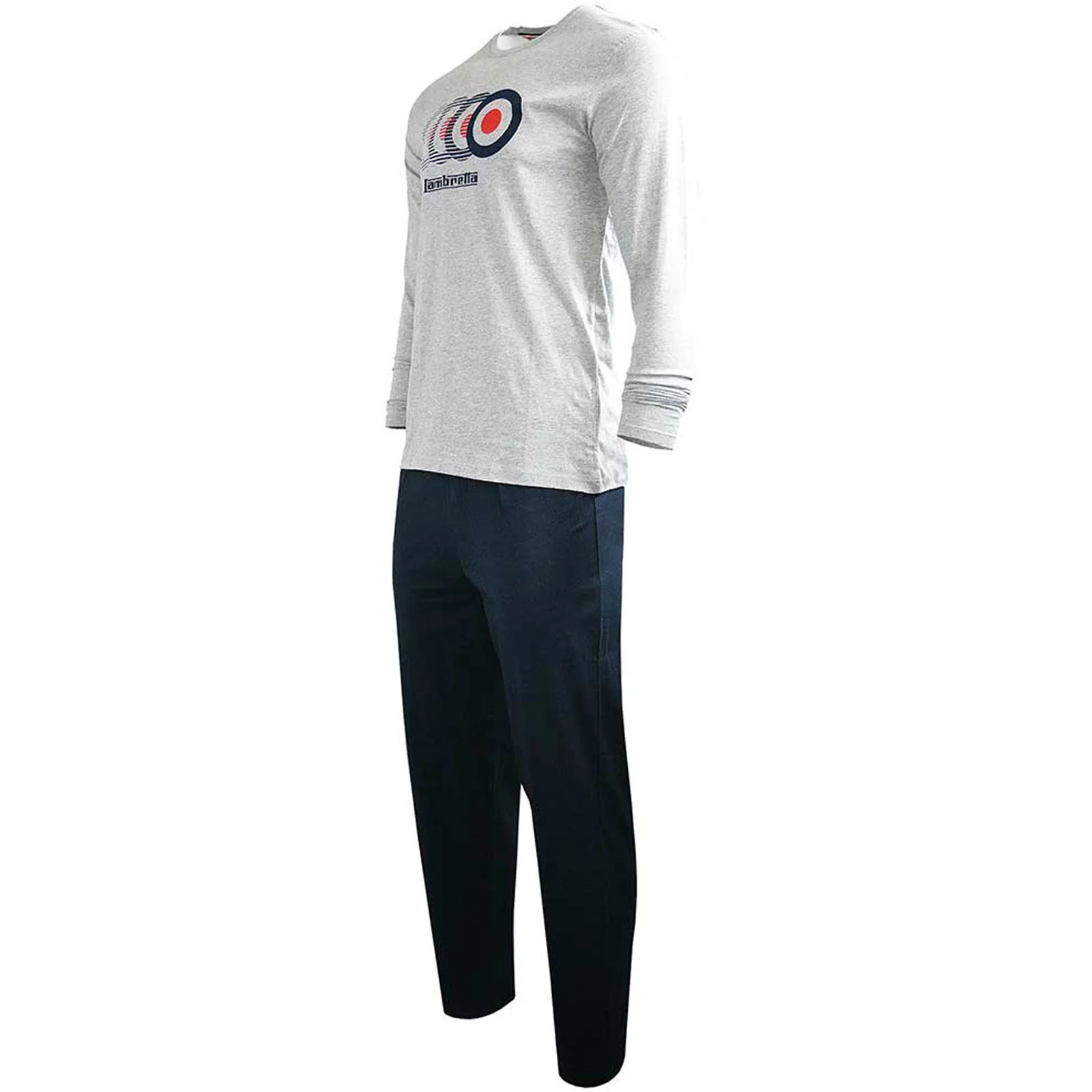 Lambretta Mens Target Loungewear Set - Grey/Navy - Image 2