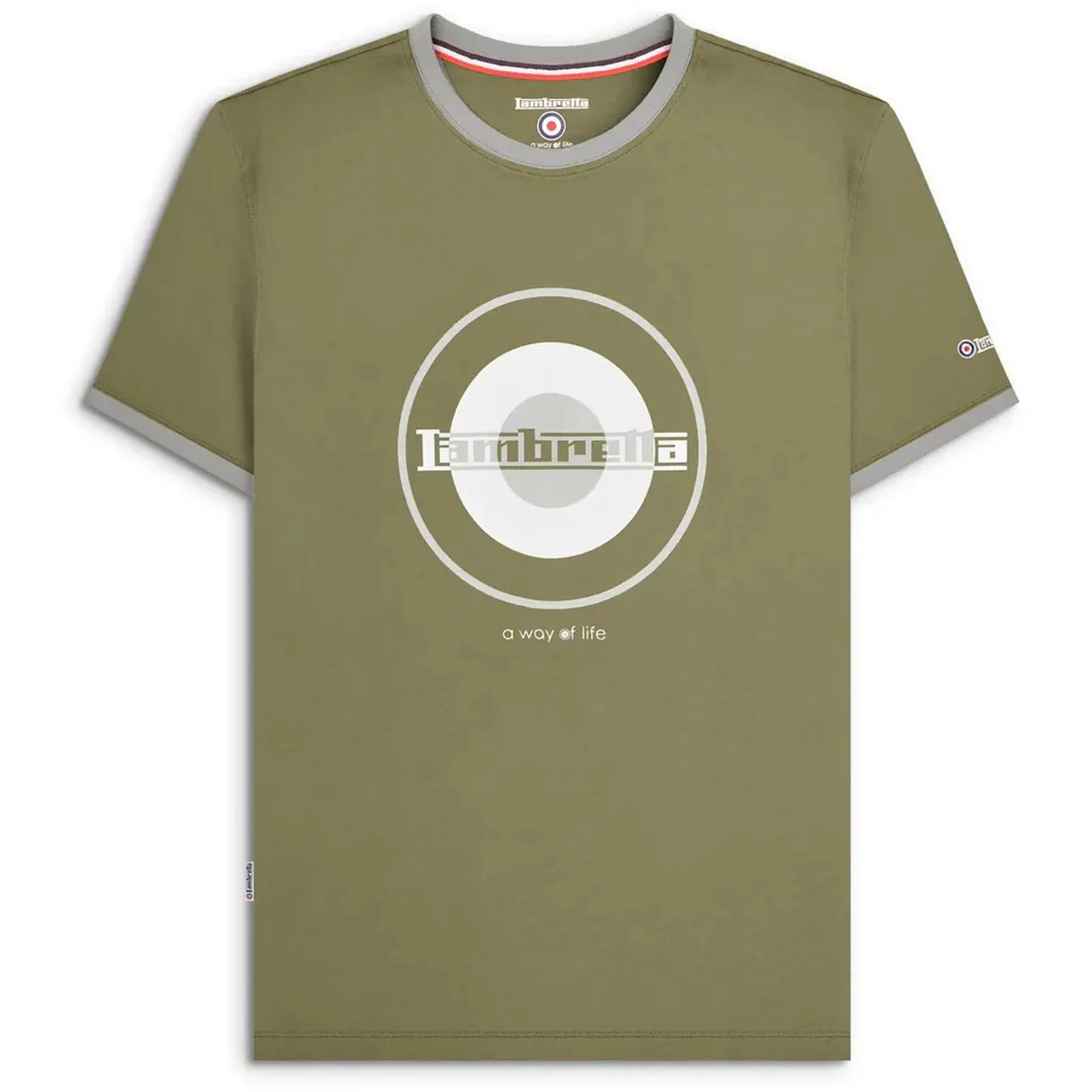 Lambretta Mens Target Print Ringer T-Shirt - Image 2